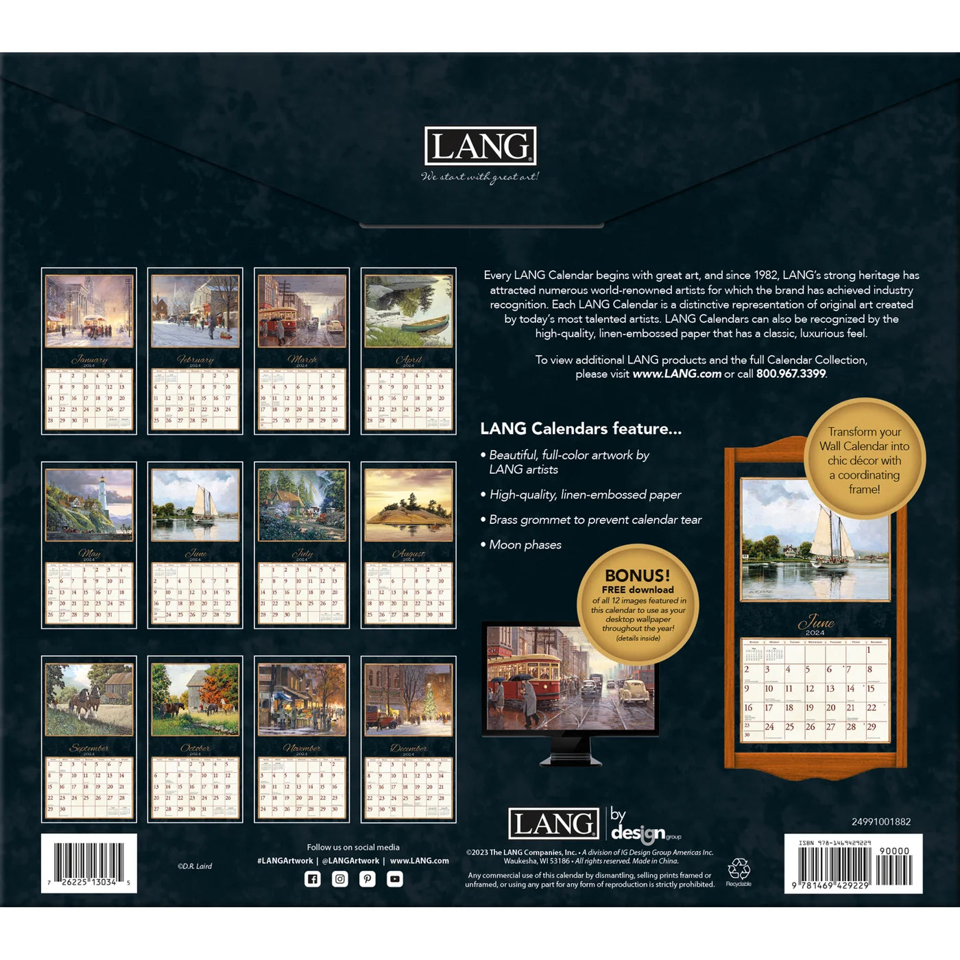 2024 LANG Treasured Times By D.R. Laird - Deluxe Wall Calendar