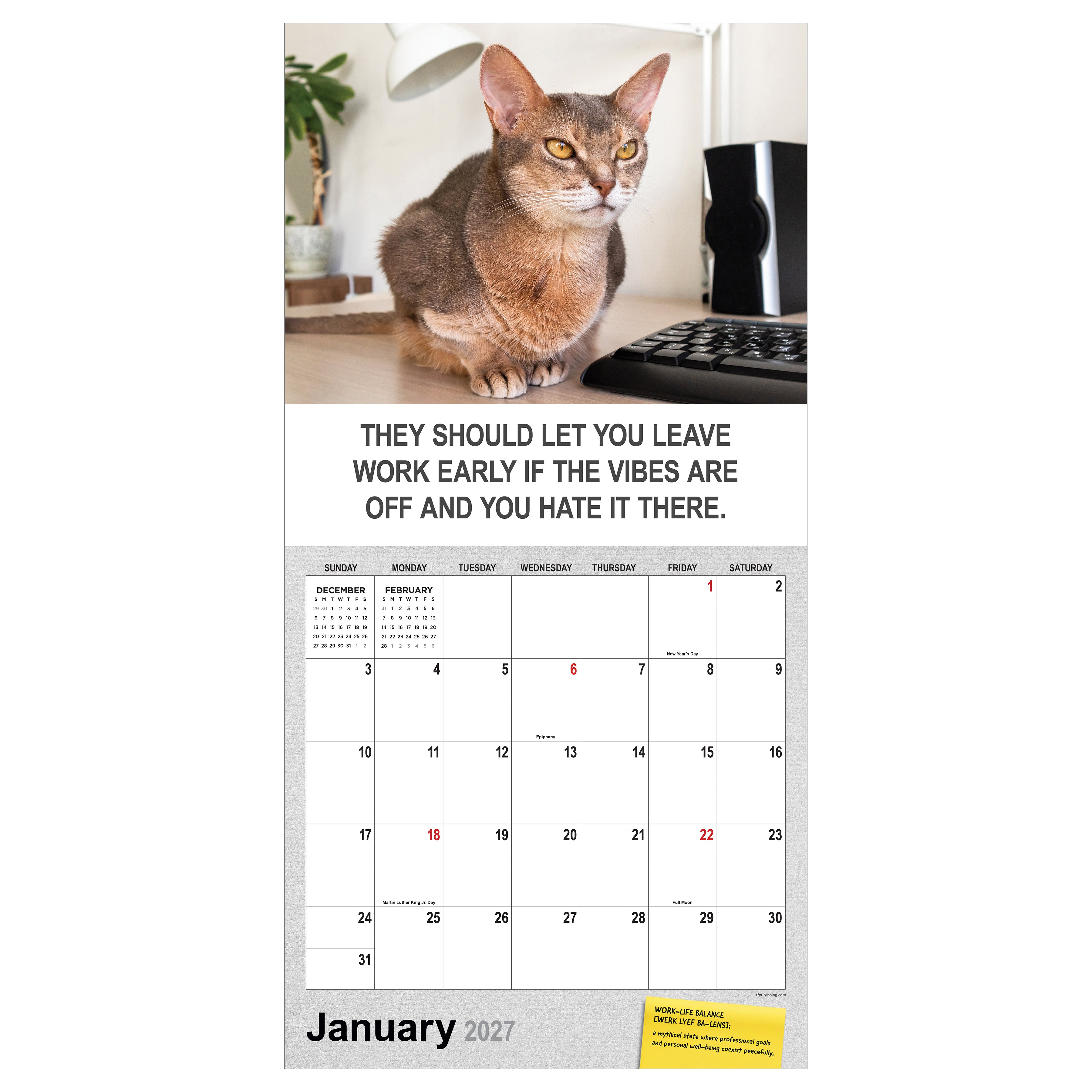 2027 Corporate Cats - Square Wall Calendar