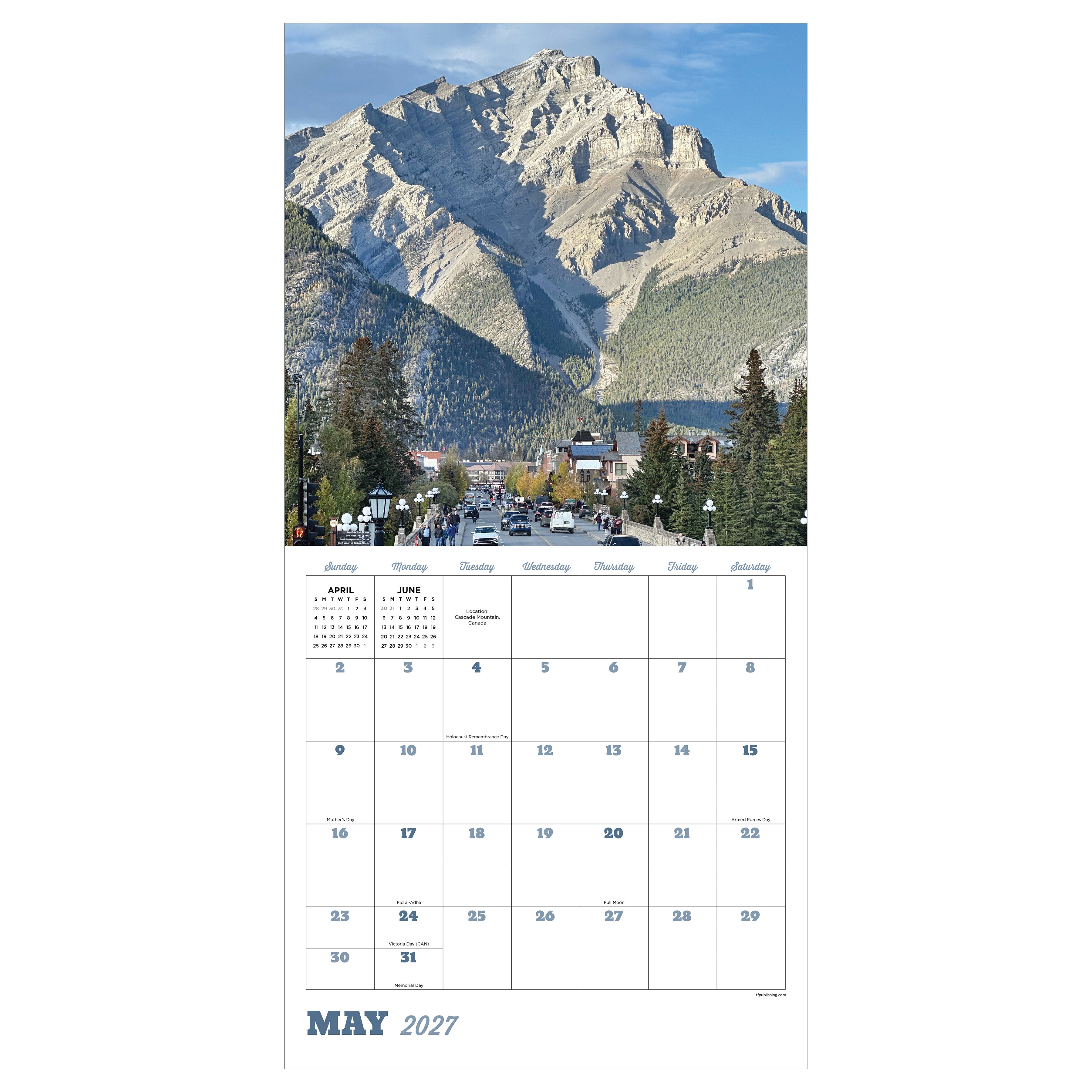 2027 Mountains - Square Wall Calendar