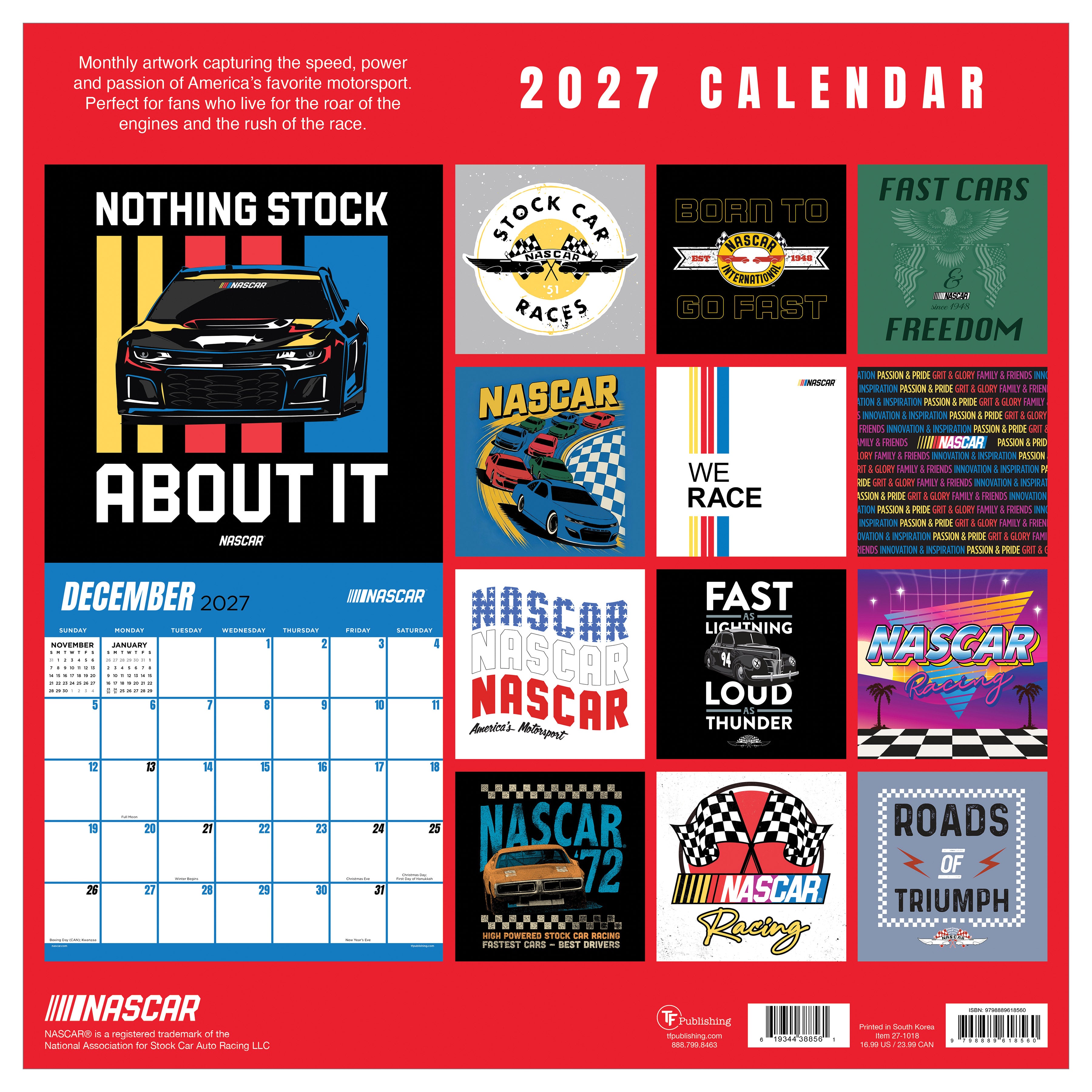 2027 Nascar Trend - Square Wall Calendar