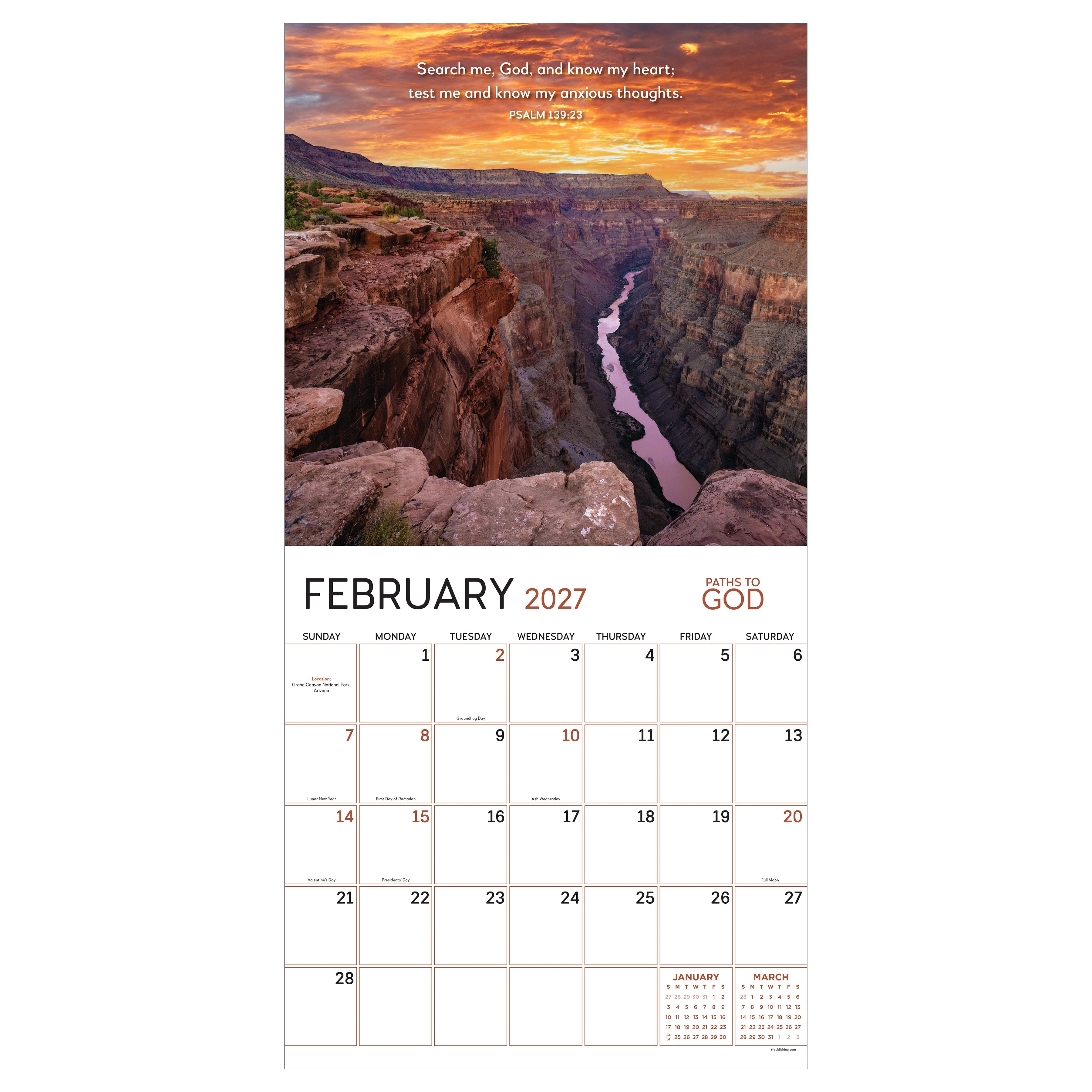 2027 Paths to God - Square Wall Calendar