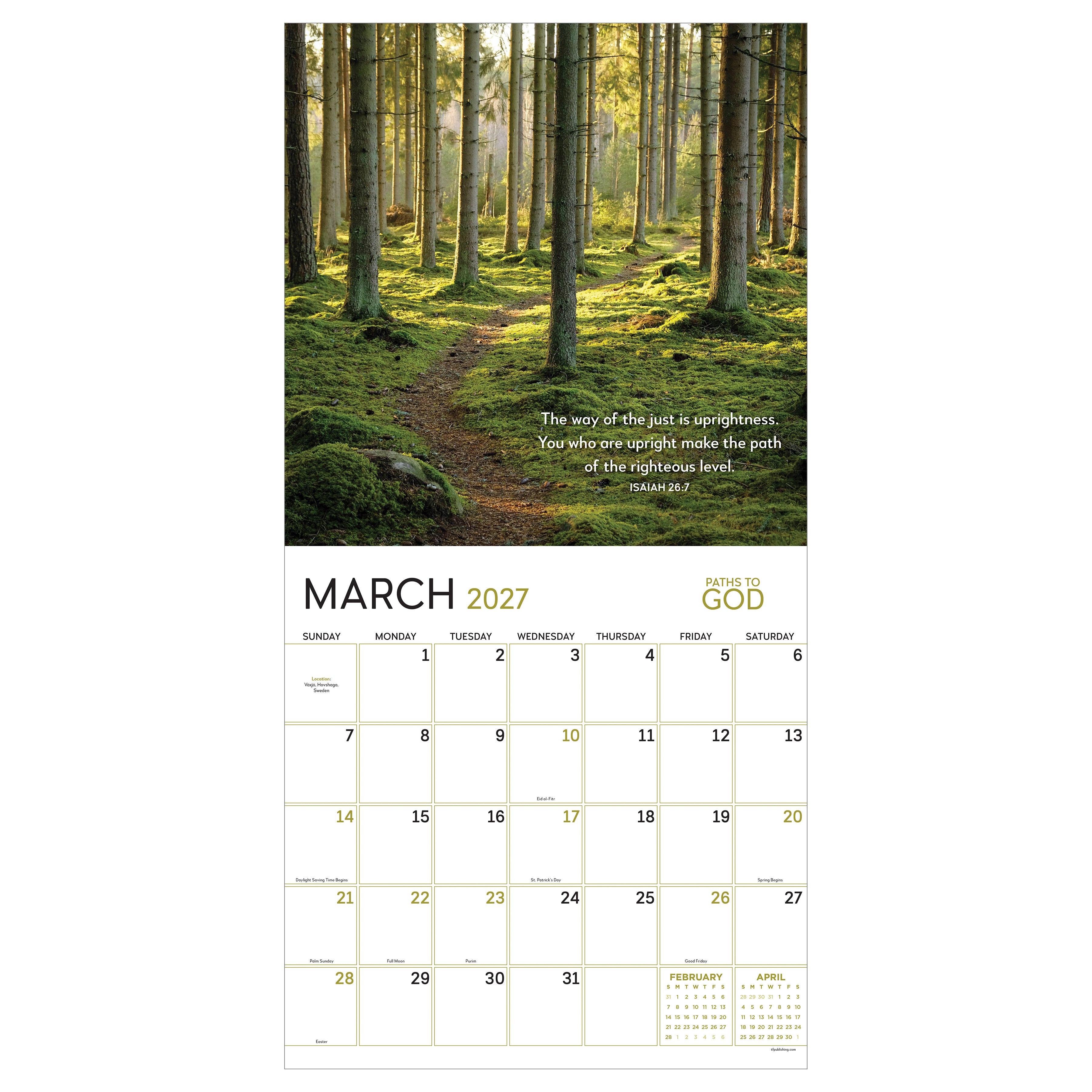 2027 Paths to God - Square Wall Calendar