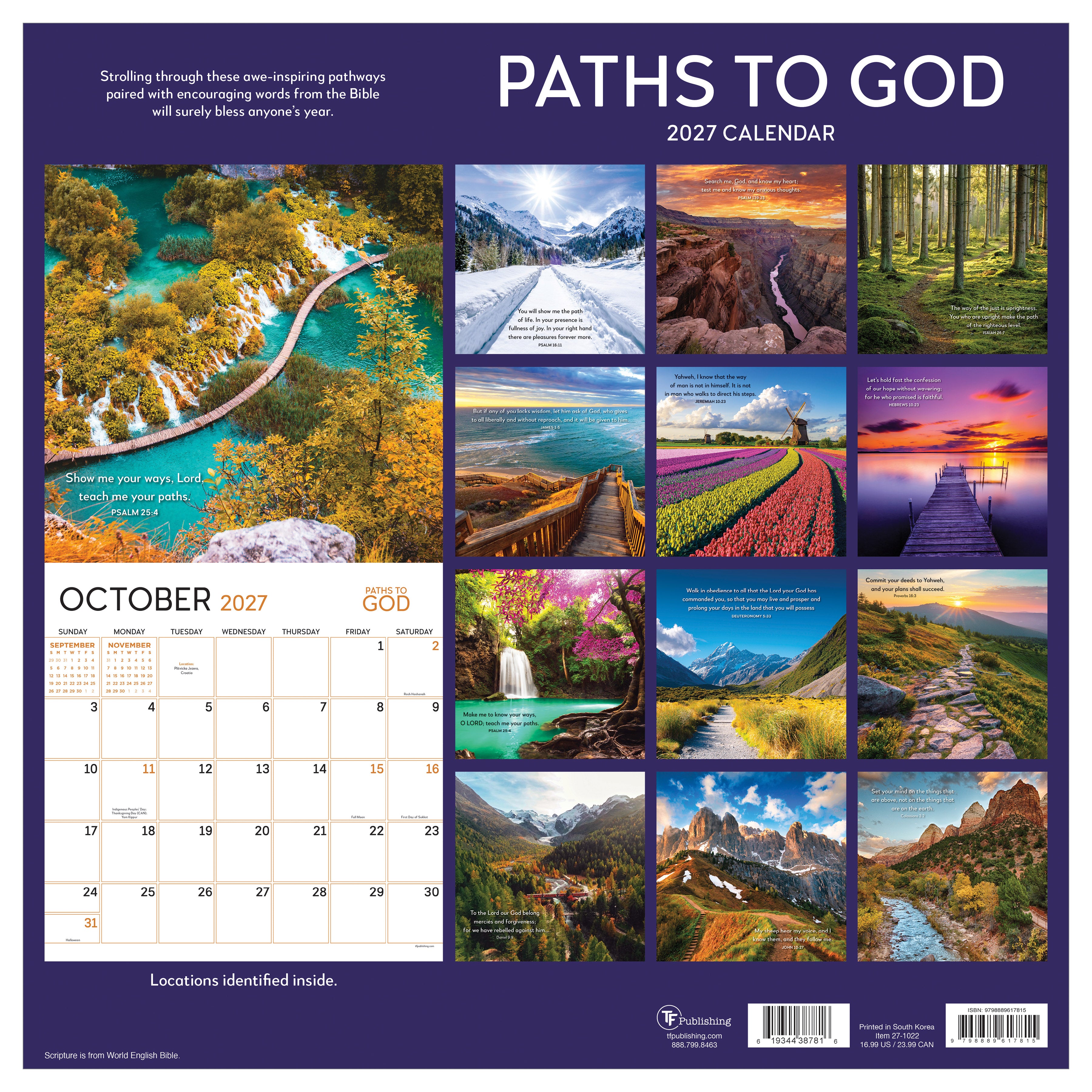 2027 Paths to God - Square Wall Calendar