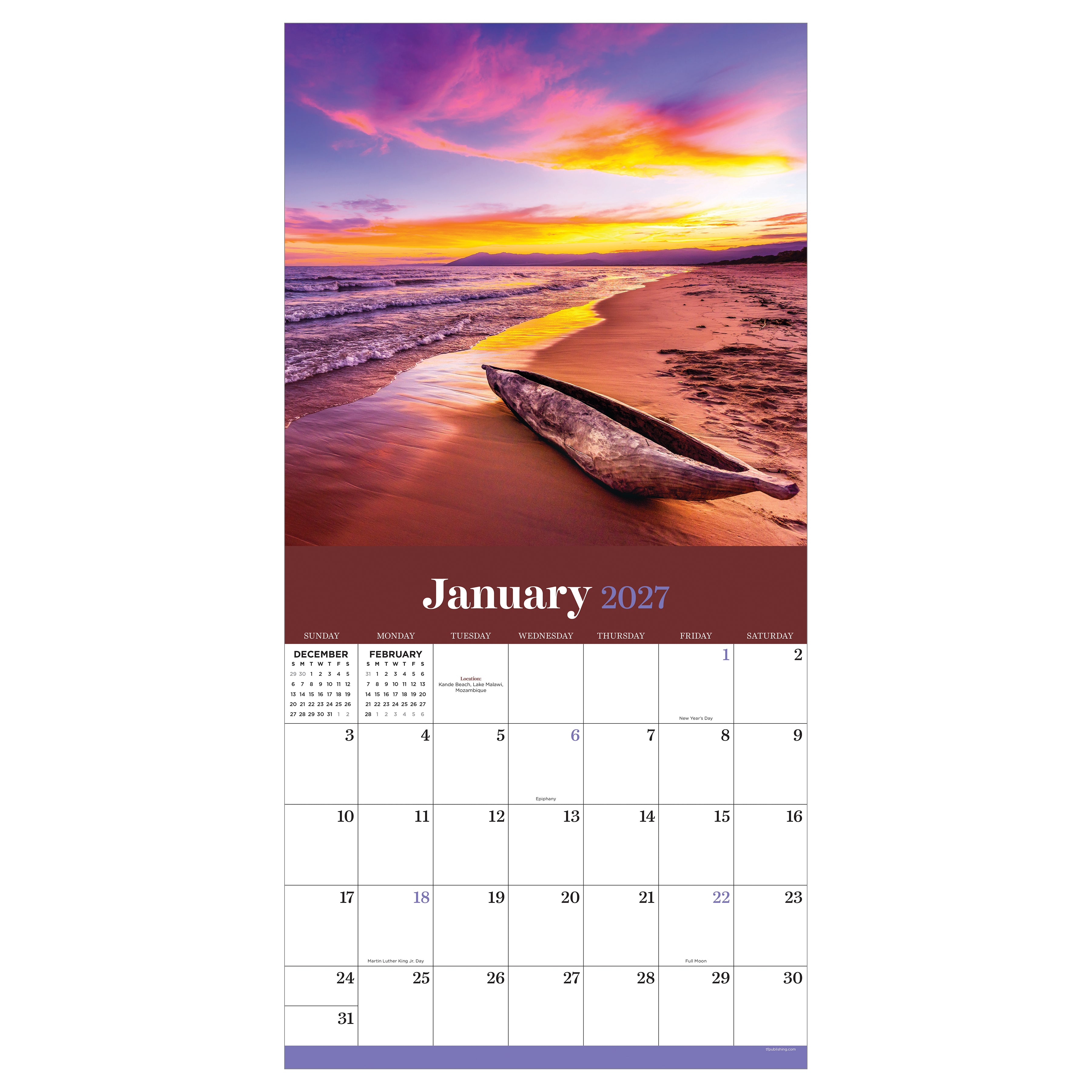 2027 Sunsets - Square Wall Calendar by TF Publishing