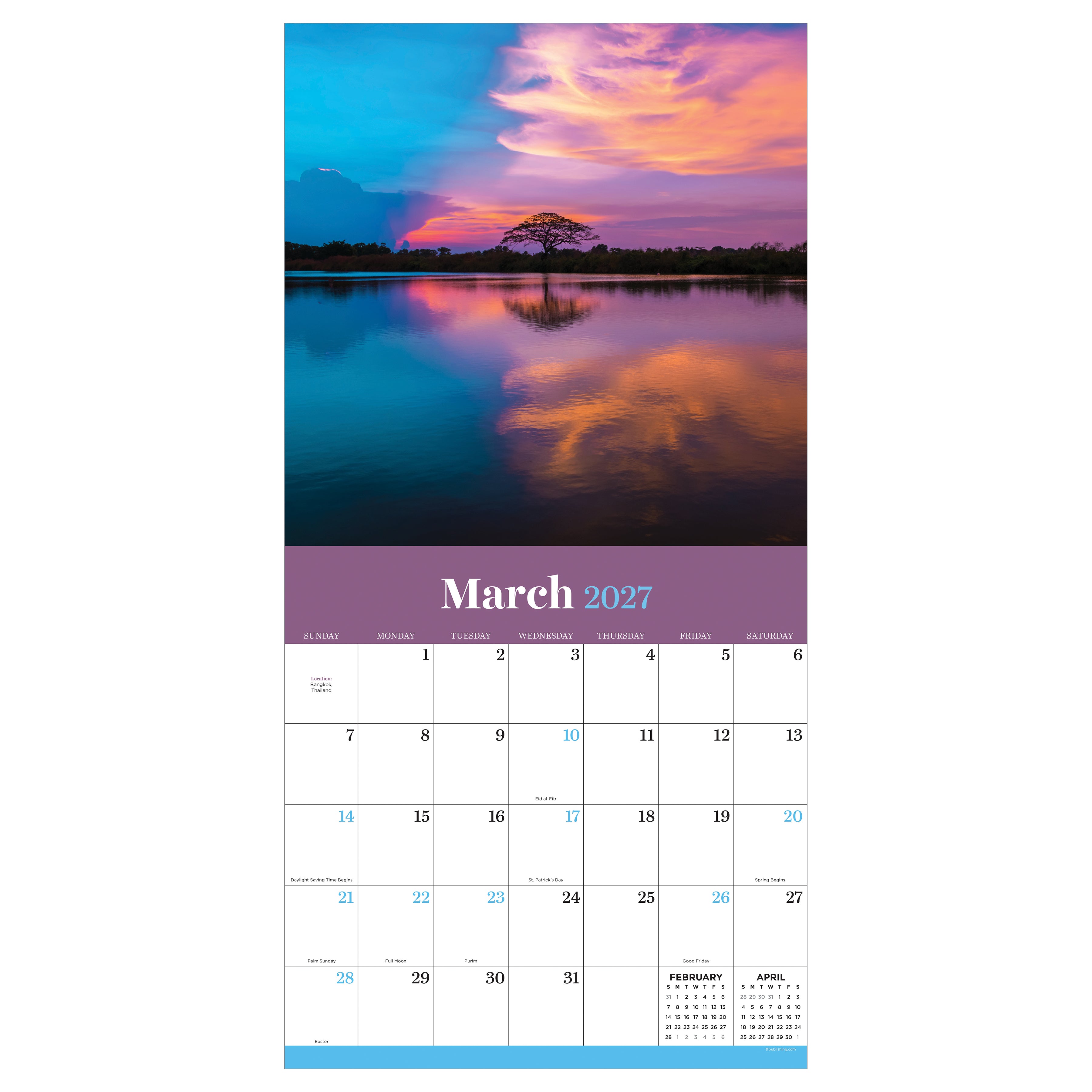 2027 Sunsets - Square Wall Calendar by TF Publishing