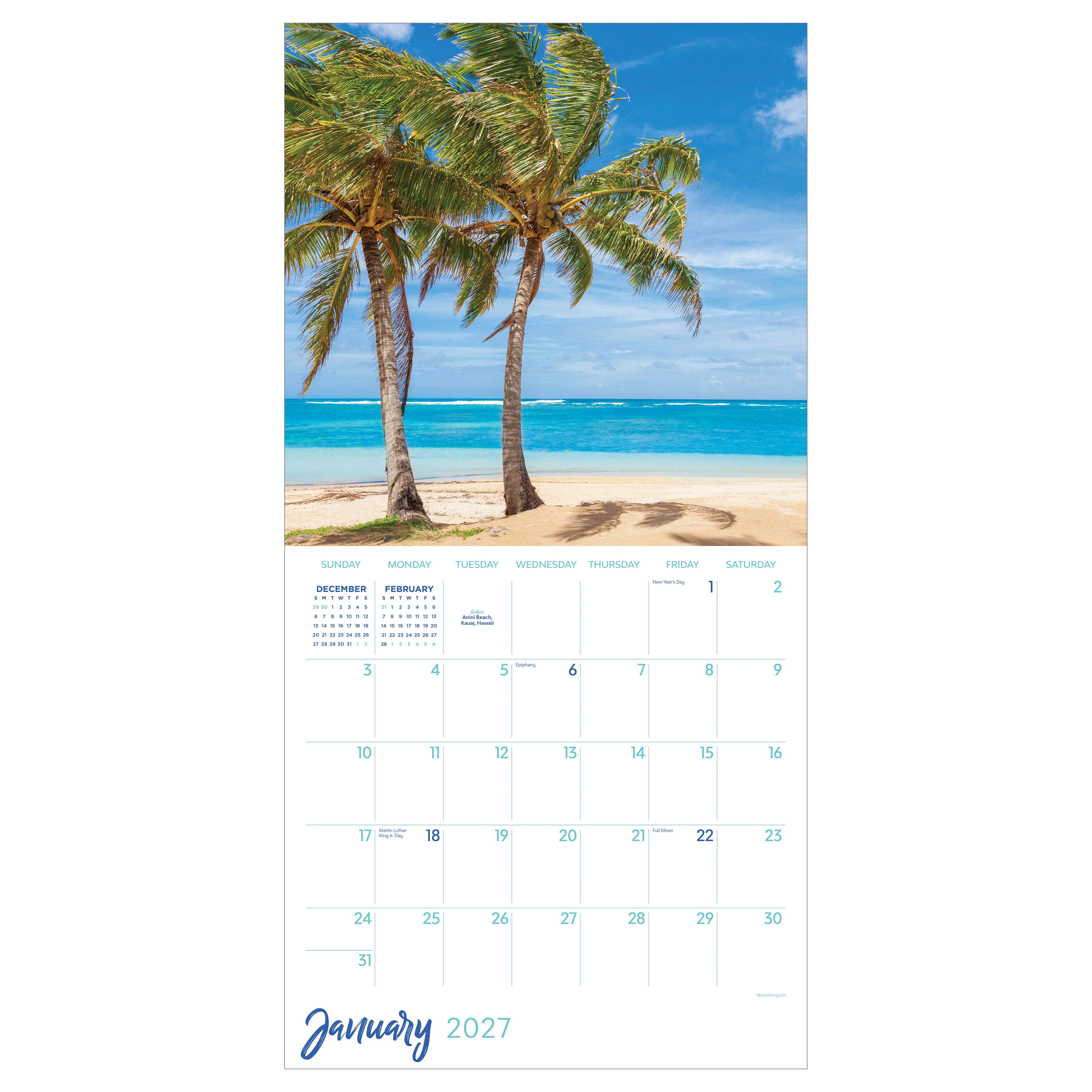 2027 Tropical Beaches - Square Wall Calendar