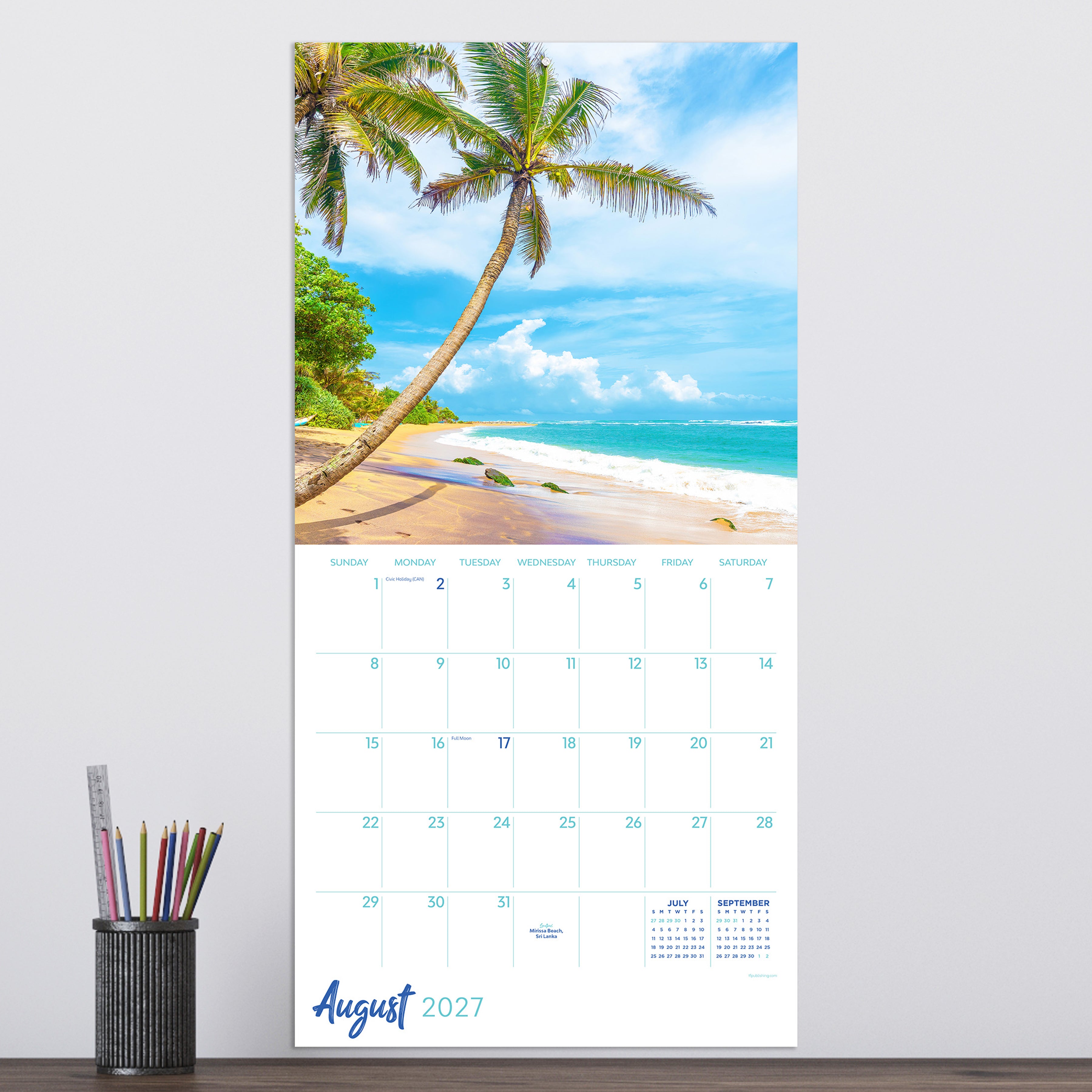 2027 Tropical Beaches - Square Wall Calendar