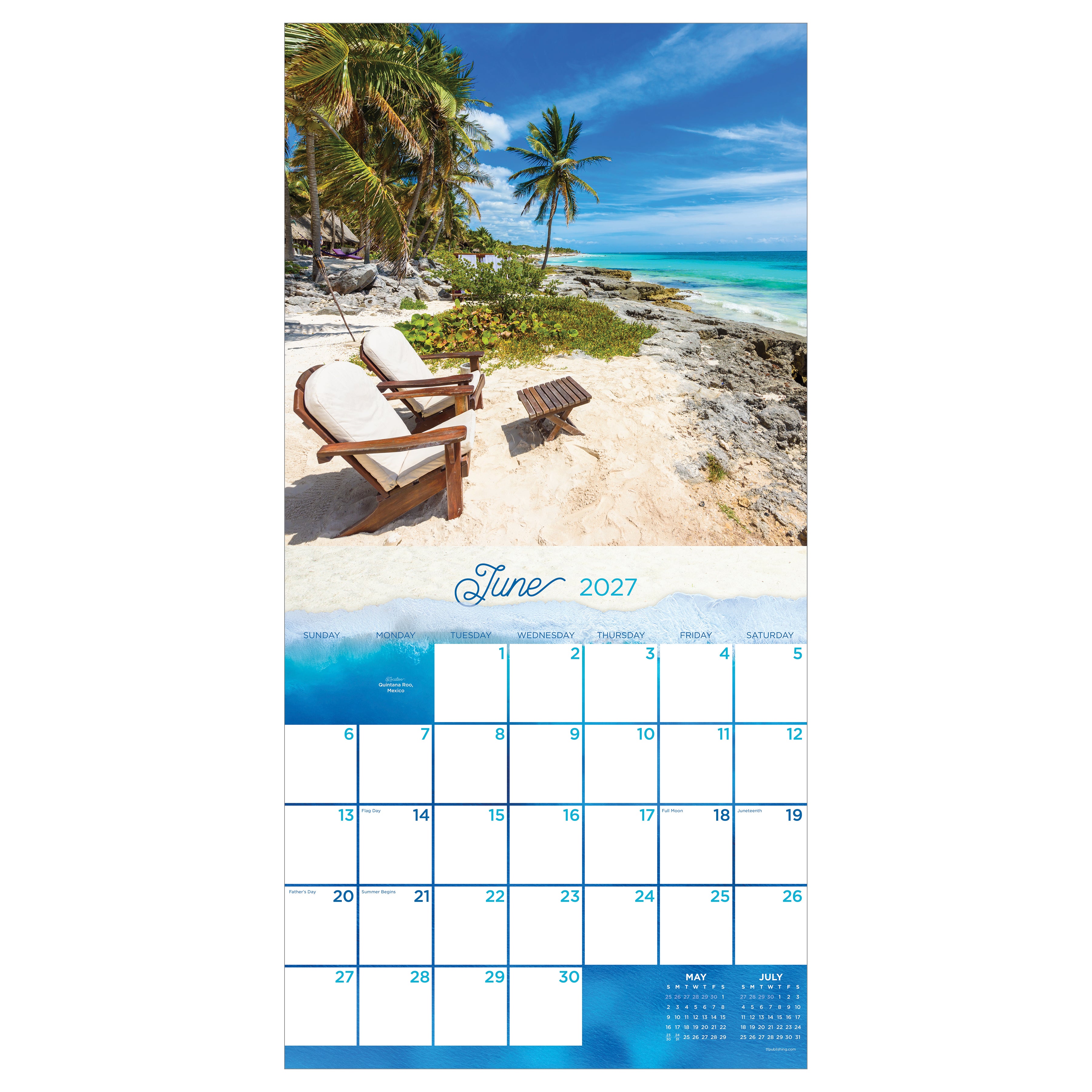 2027 Tropical Escapes - Square Wall Calendar by TF Publishing