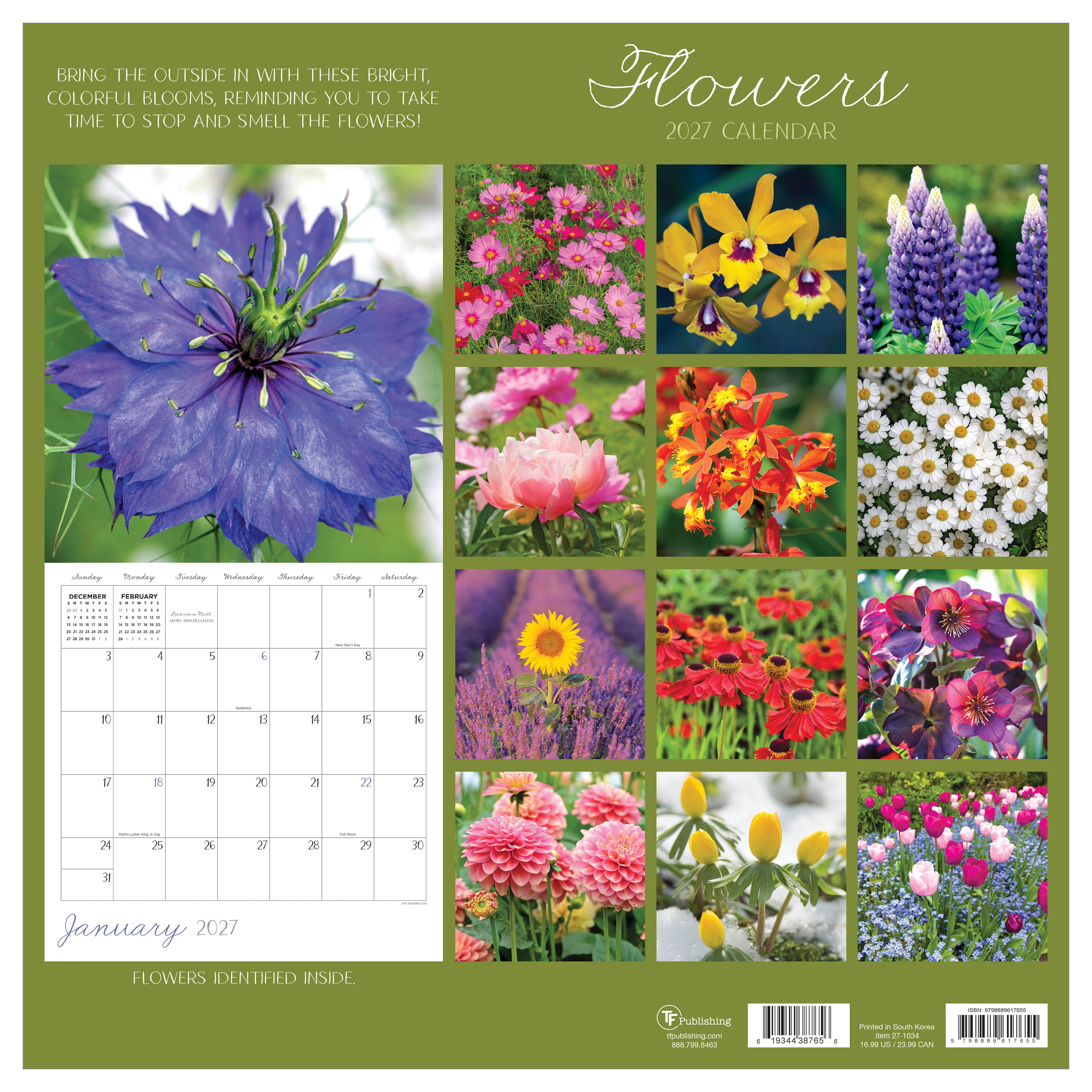 2027 Flowers - Square Wall Calendar