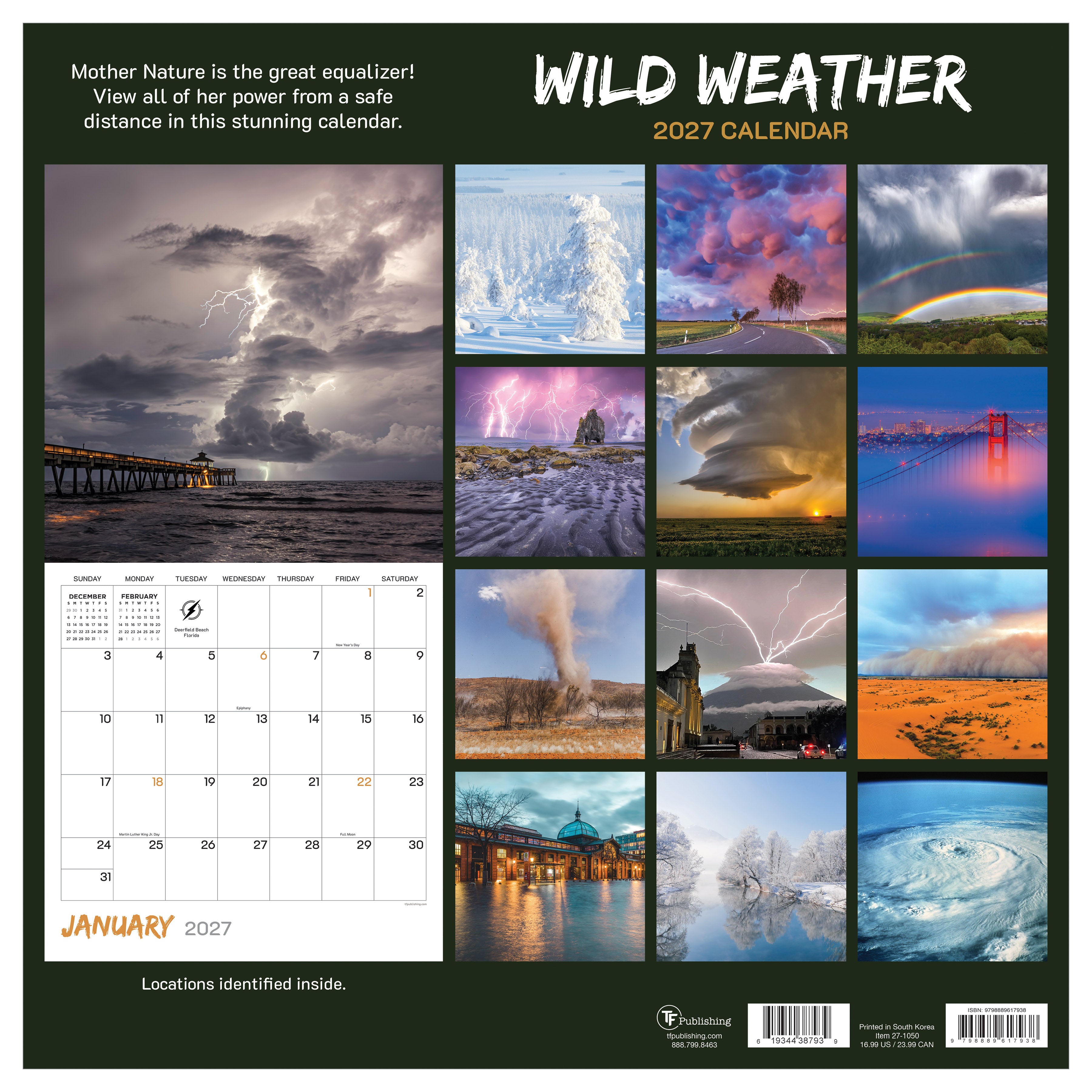 2027 Wild Weather - Square Wall Calendar