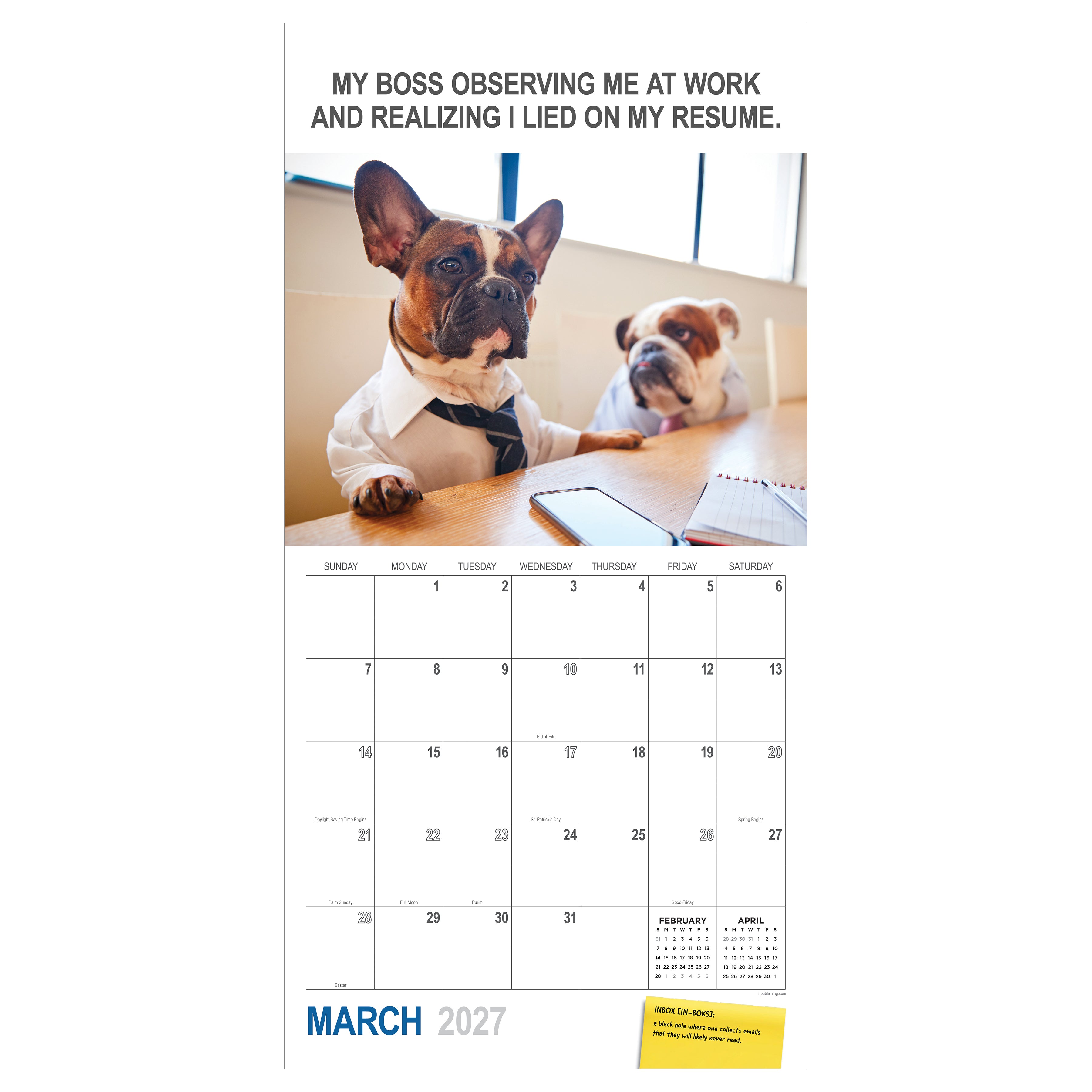 2027 Desk Dogs - Square Wall Calendar