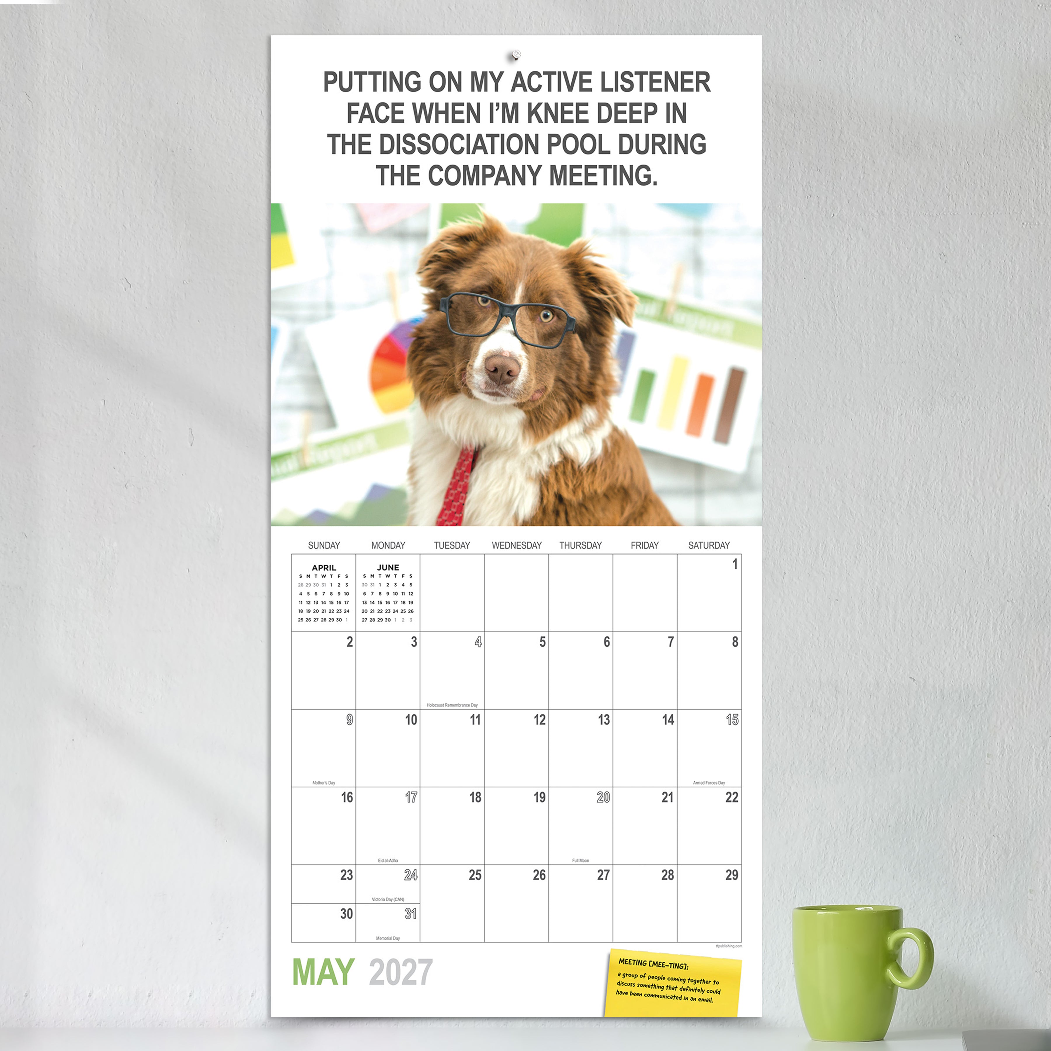 2027 Desk Dogs - Square Wall Calendar