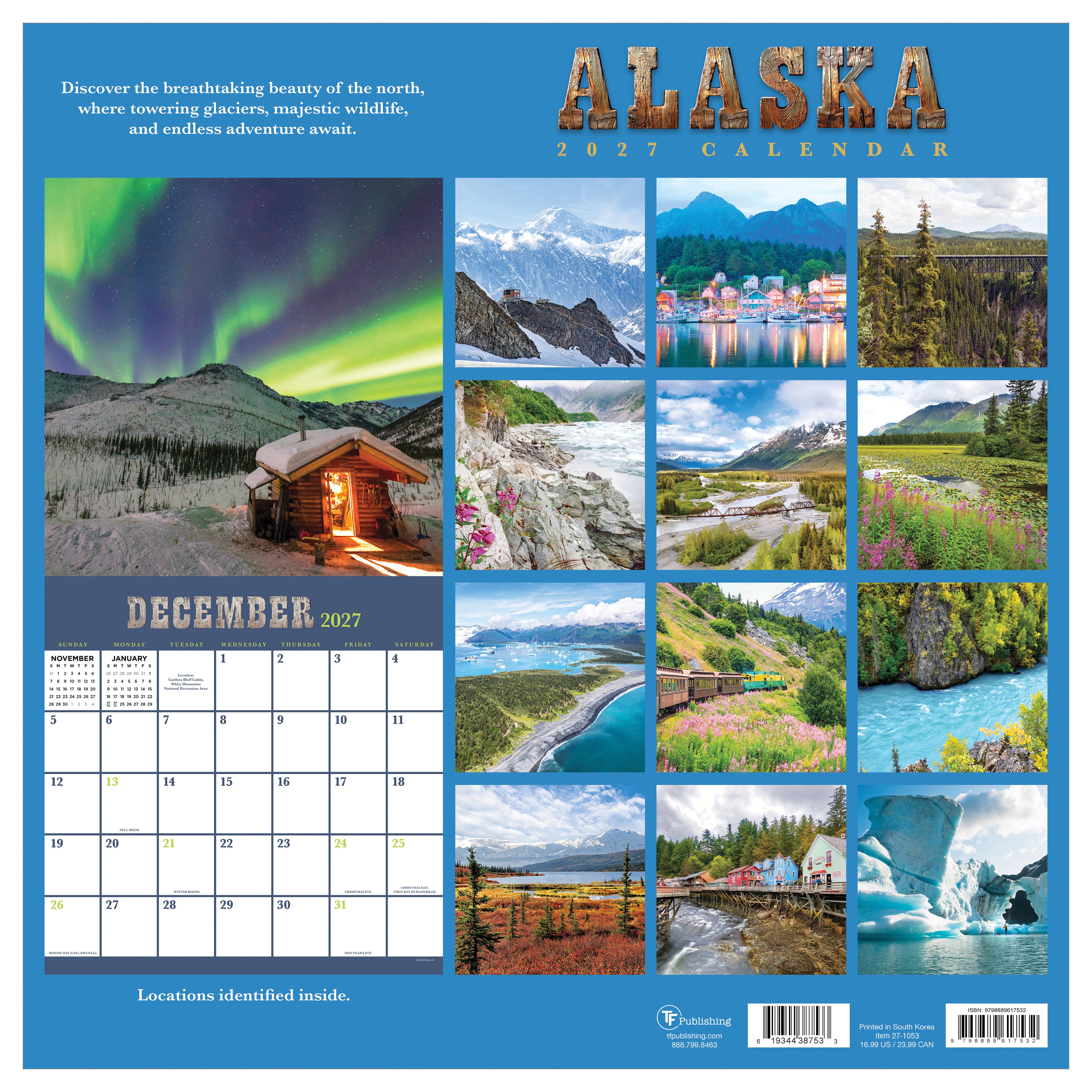 2027 Alaska - Square Wall Calendar