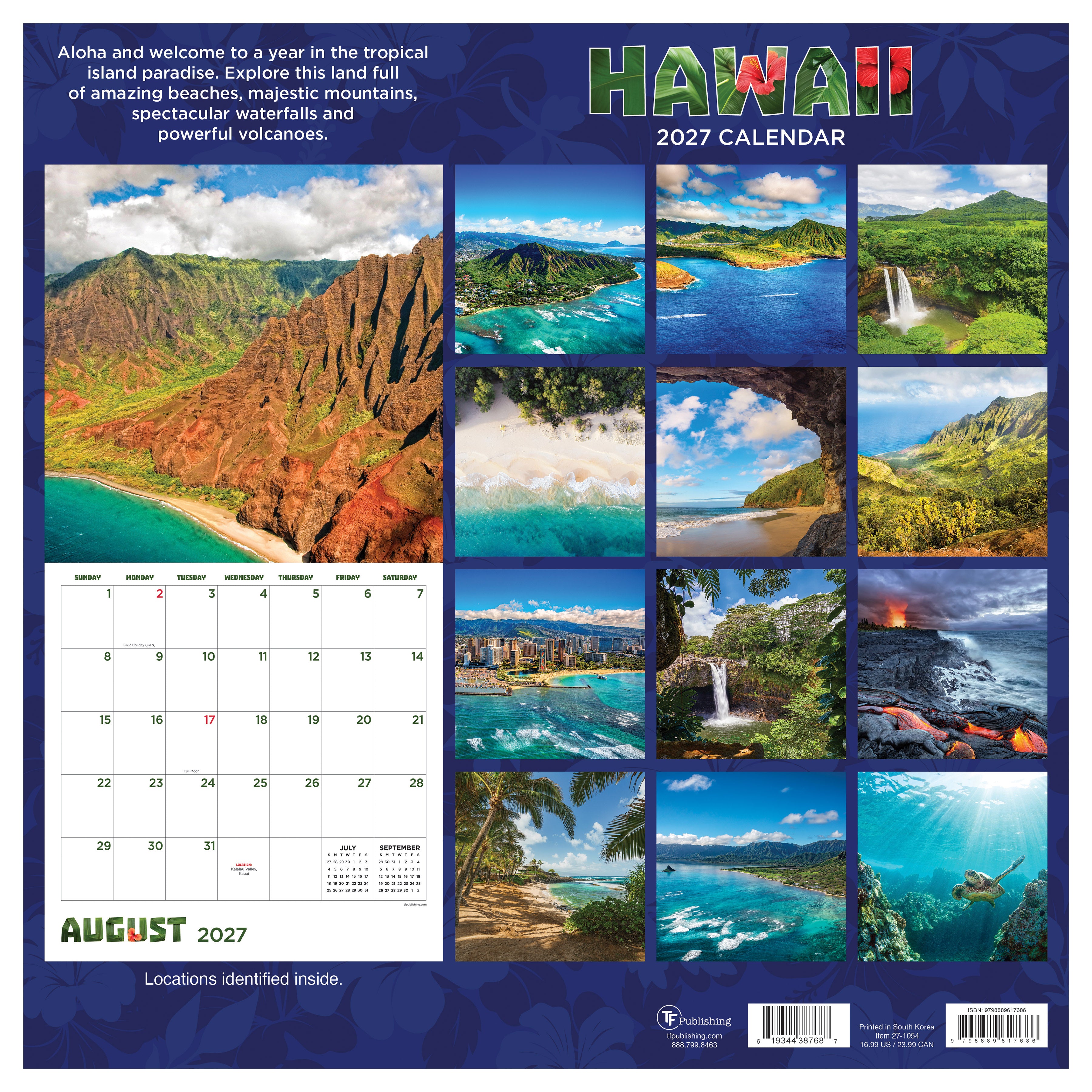 2027 Hawaii - Square Wall Calendar