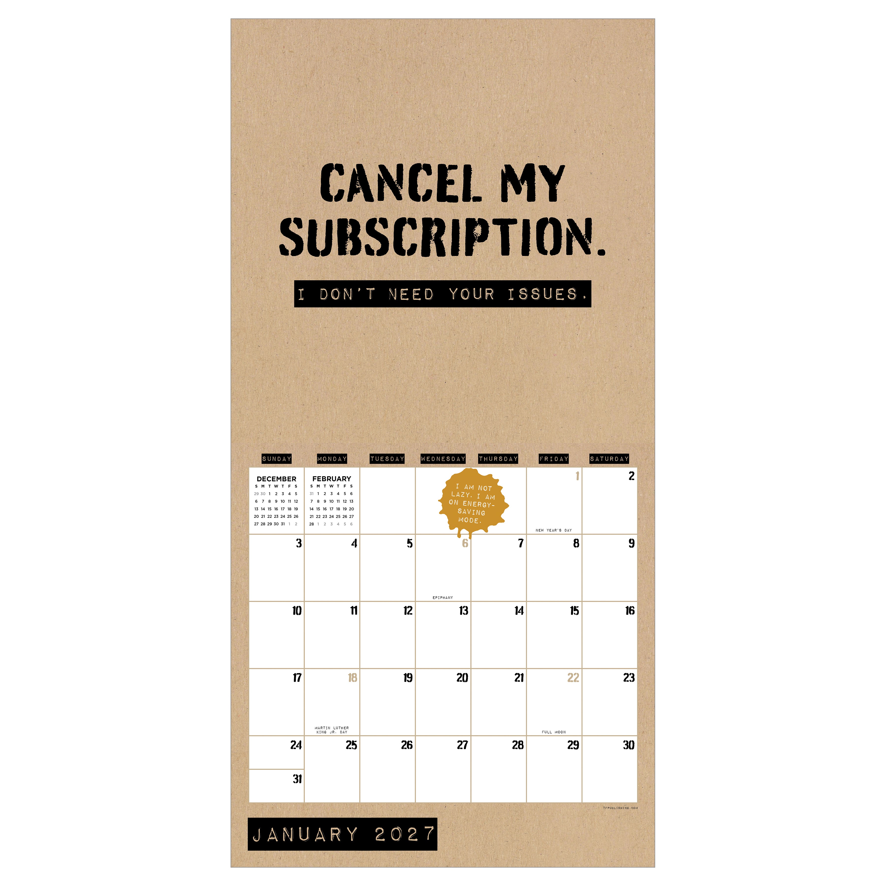 2027 Anti-Affirmations - Square Wall Calendar