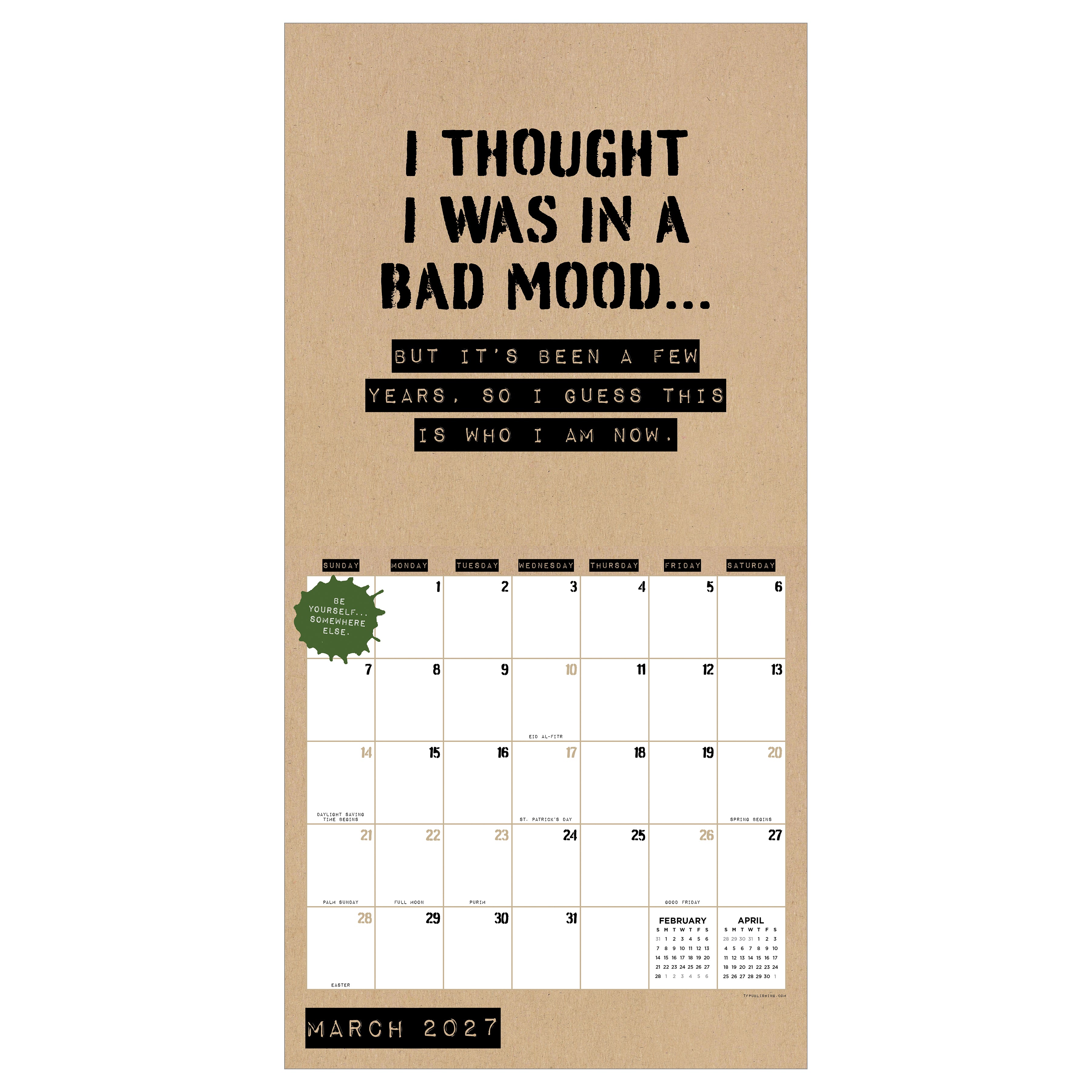 2027 Anti-Affirmations - Square Wall Calendar