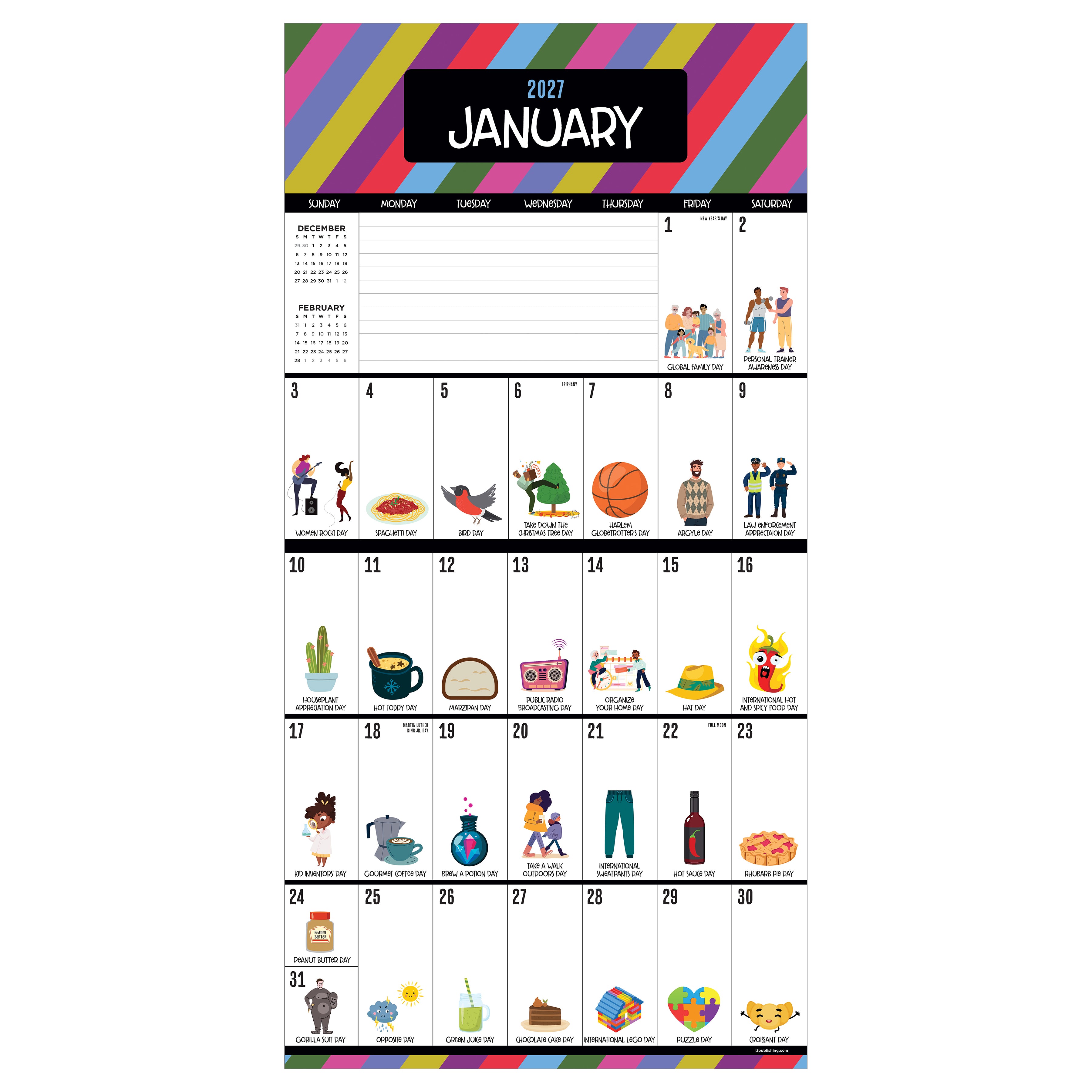 2027 Every Day's A Holiday - Square Wall Calendar