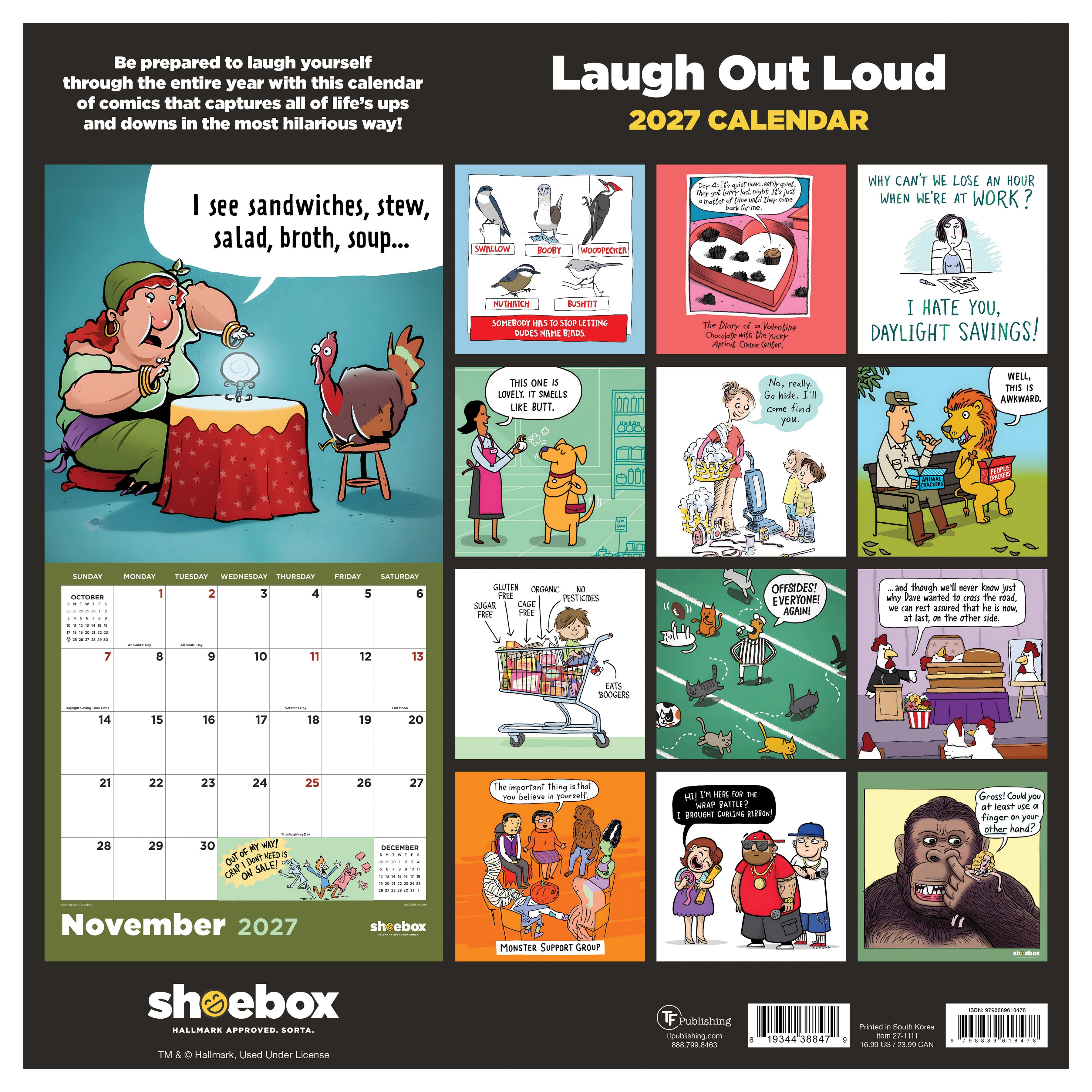 2027 Shoebox: Laugh Out Loud - Square Wall Calendar