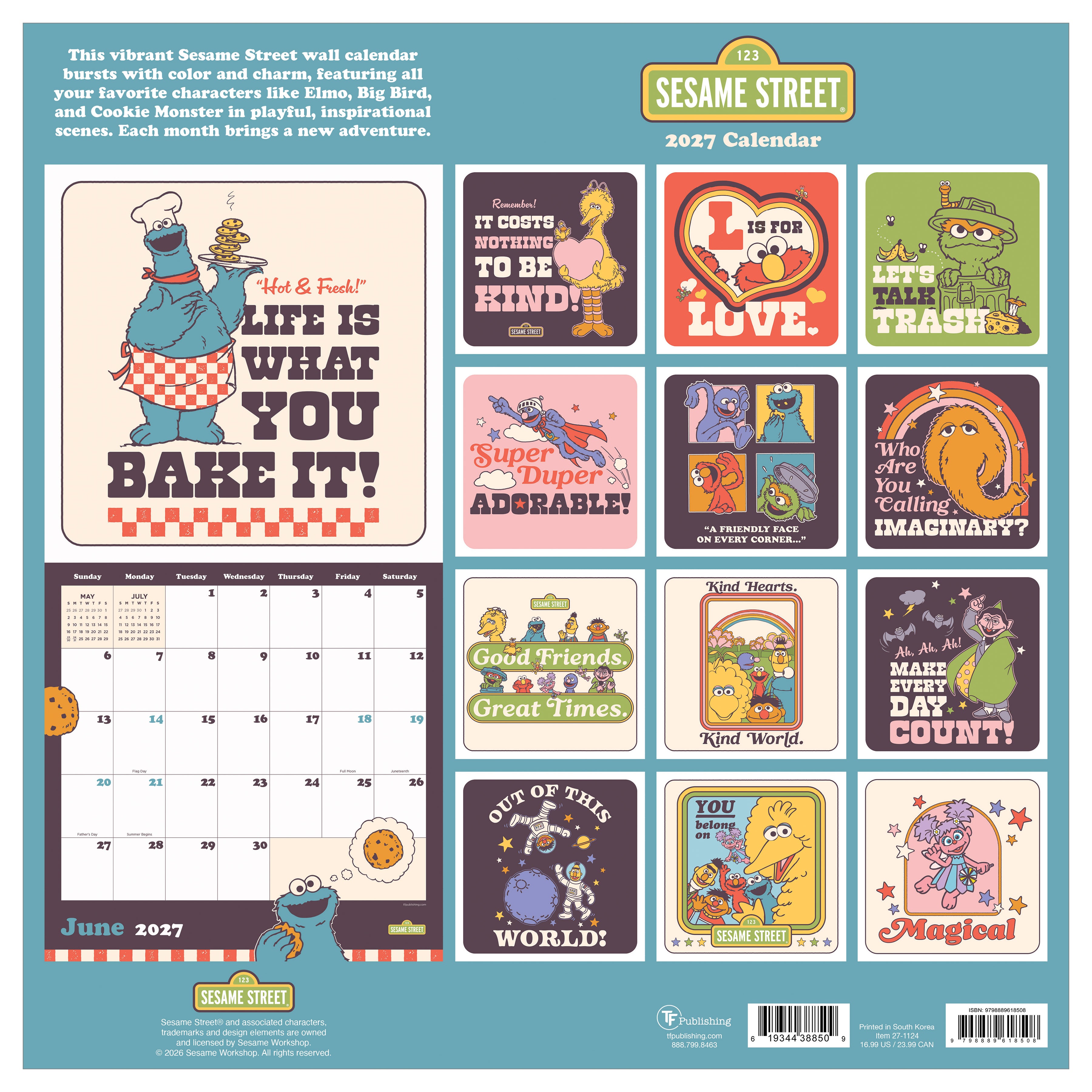 2027 Sesame Street - Square Wall Calendar