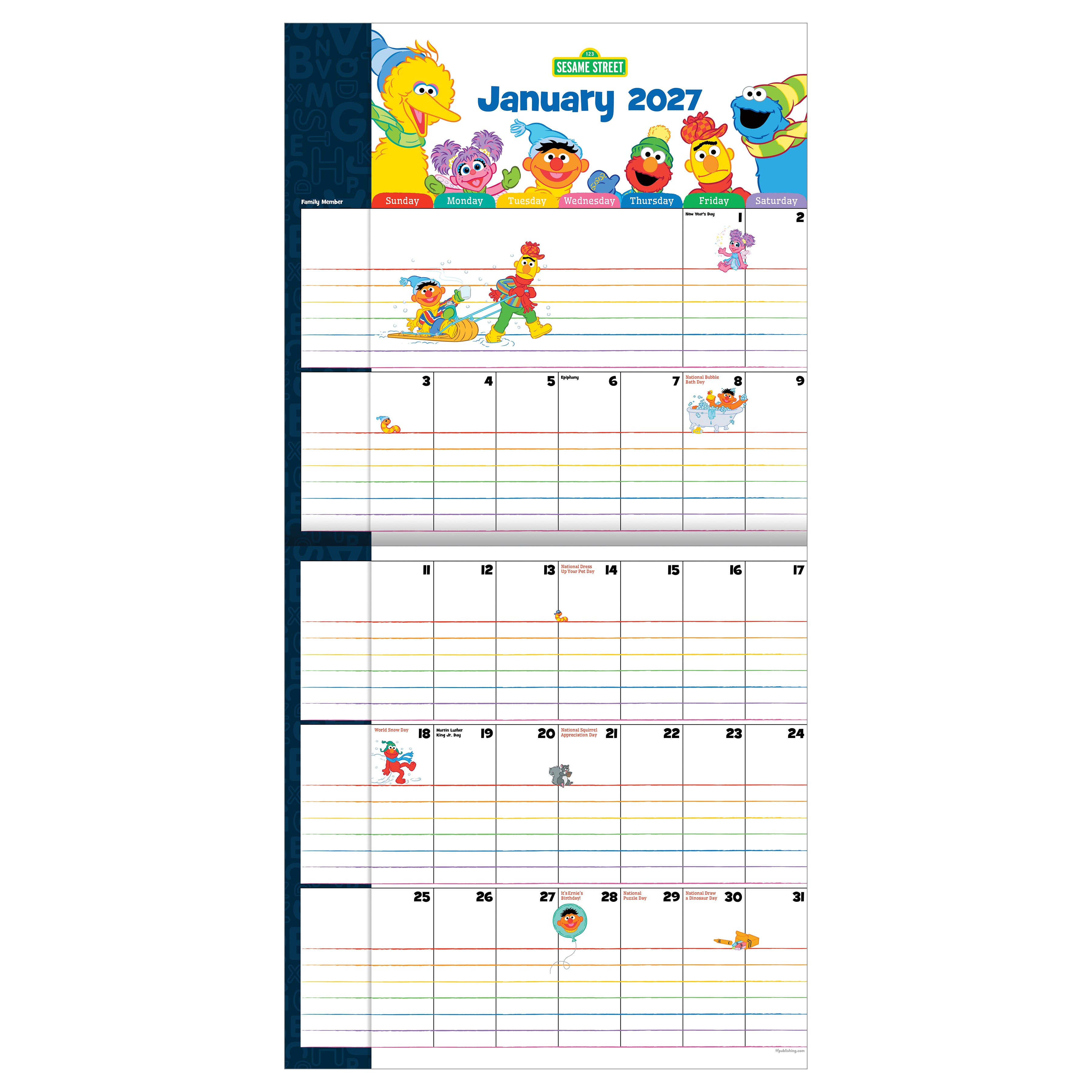 2027 Sesame Street Planning - Square Wall Calendar