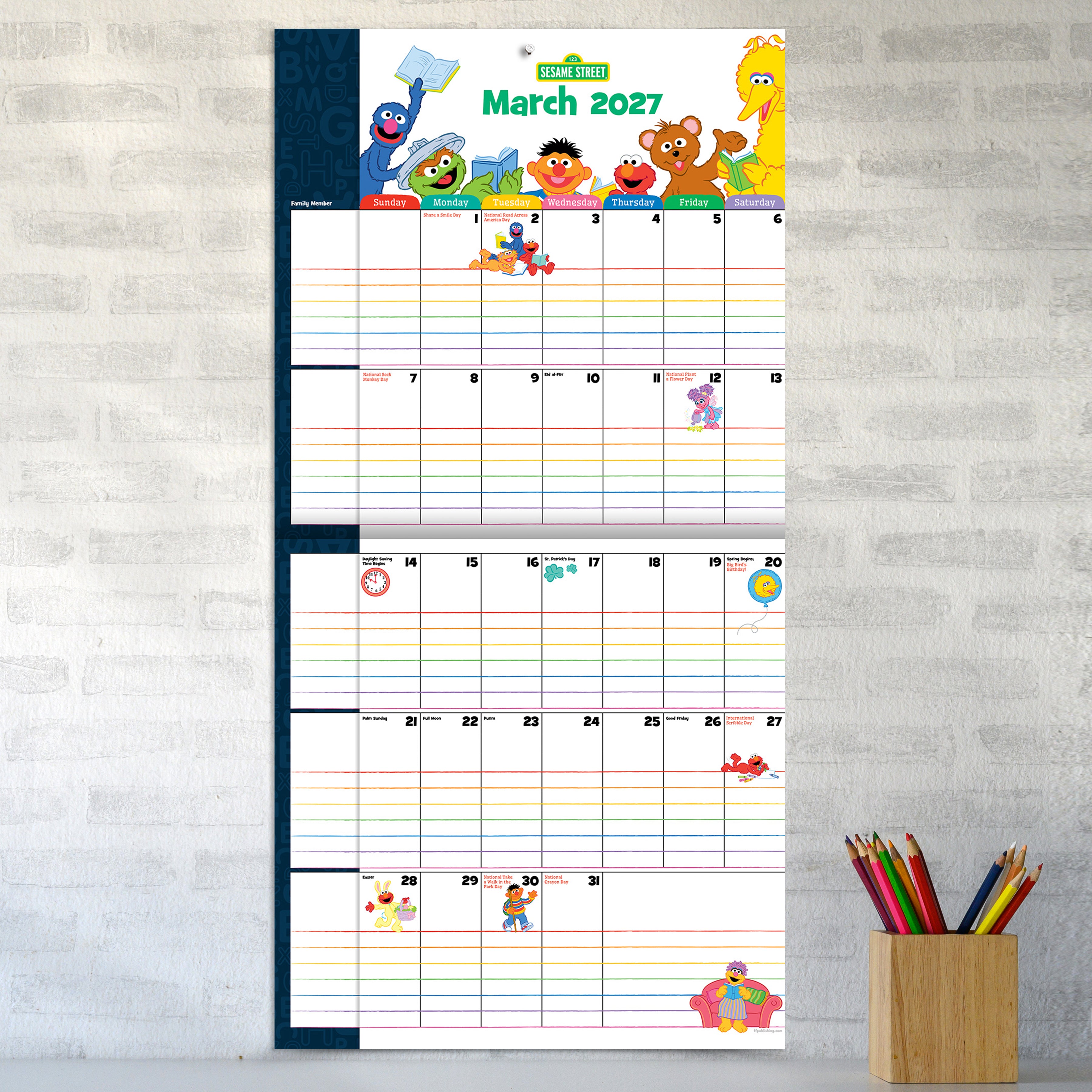 2027 Sesame Street Planning - Square Wall Calendar