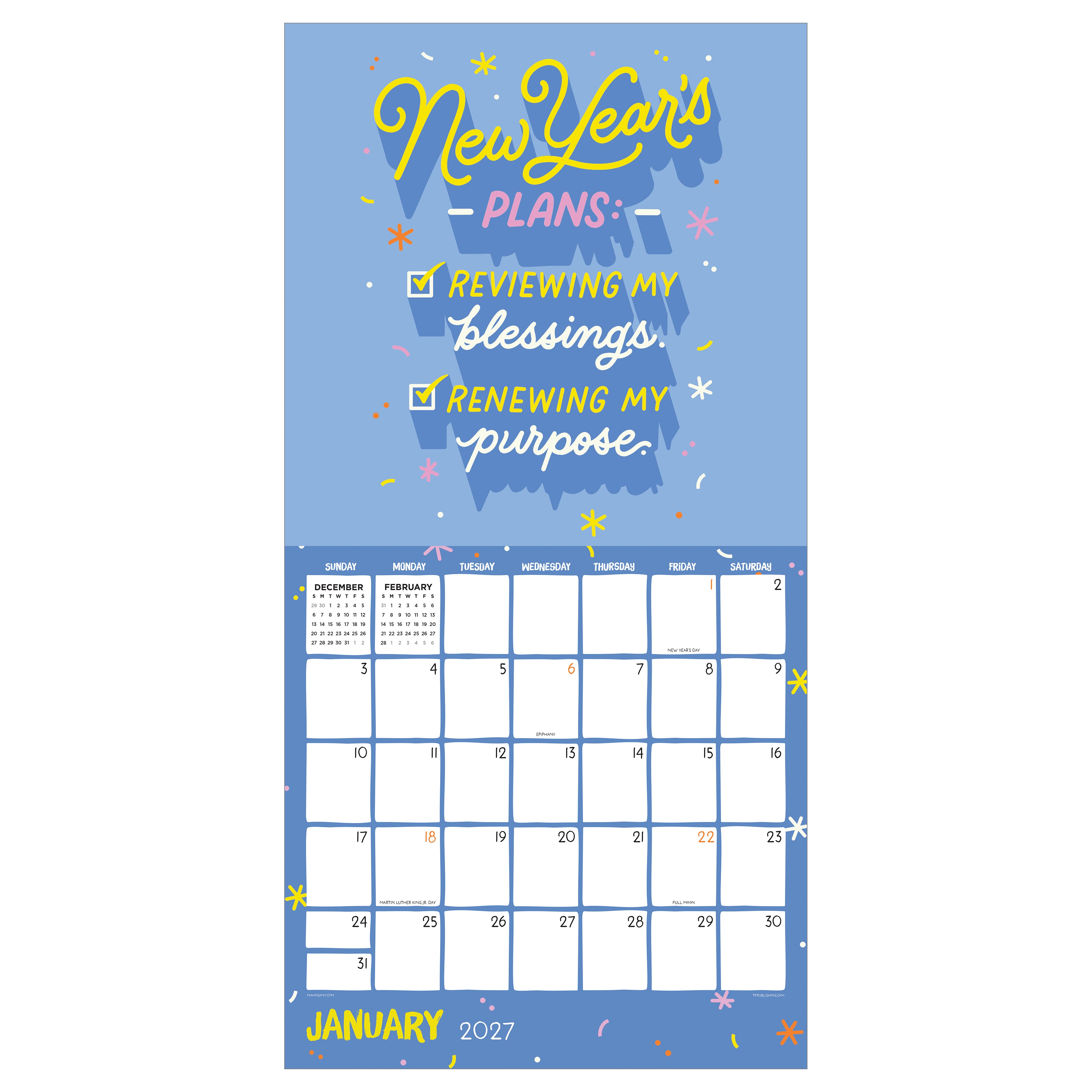 2027 Mahogany - Square Wall Calendar