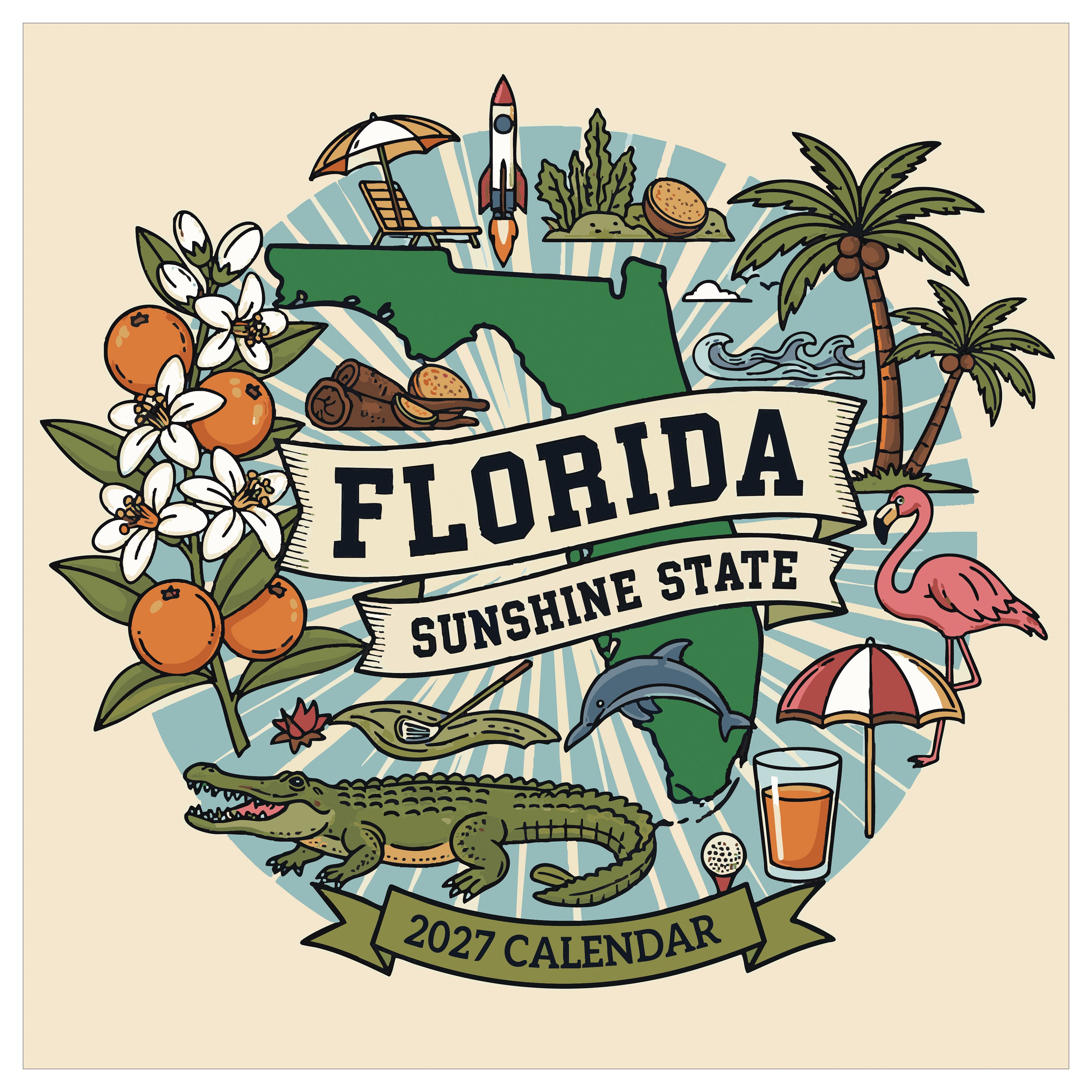 2027 Home: Florida - Square Wall Calendar