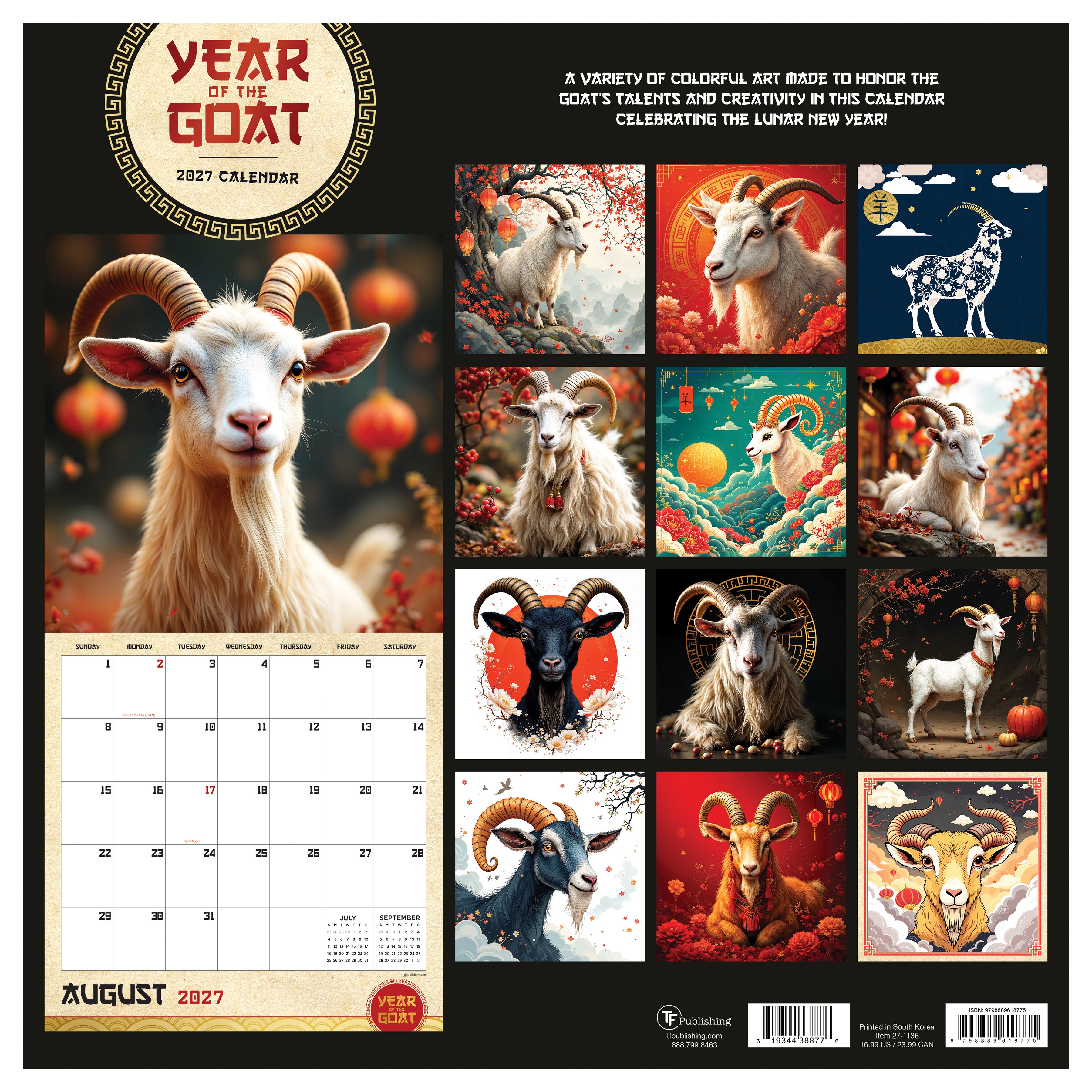 2027 Year of the Goat - Square Wall Calendar