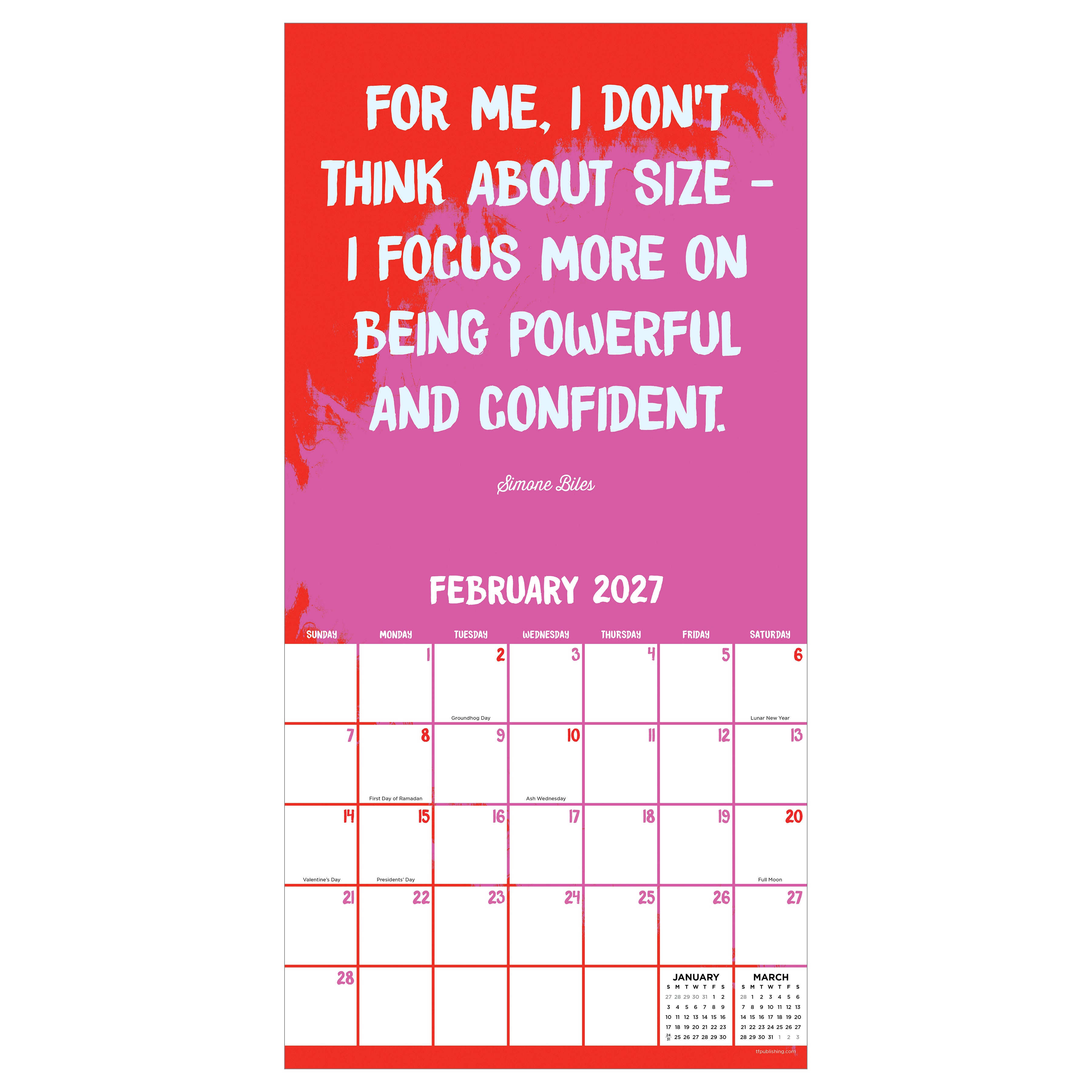 2027 Play Like A Girl - Square Wall Calendar