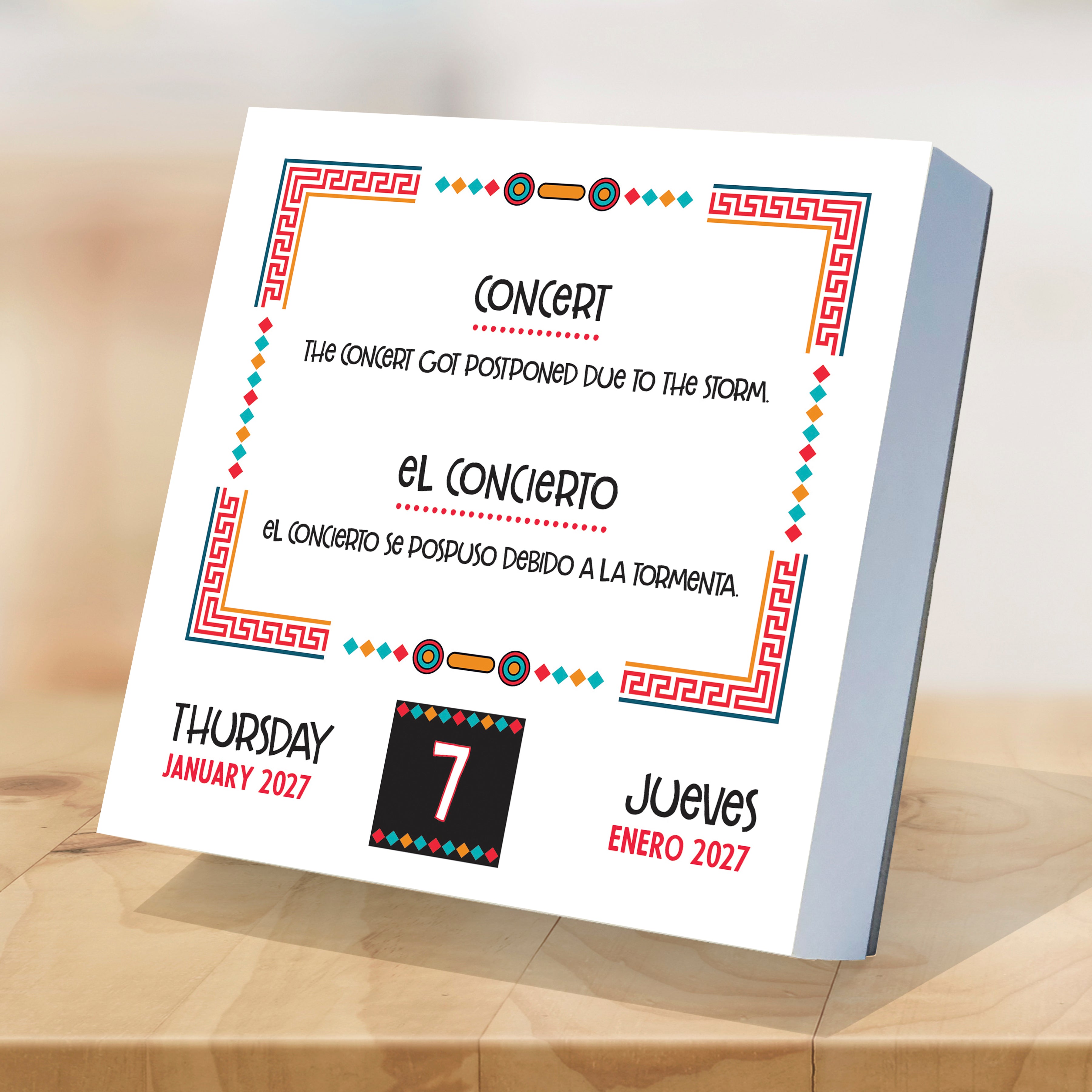 2027 Spanish Words - Boxed Page-A-Day Calendar