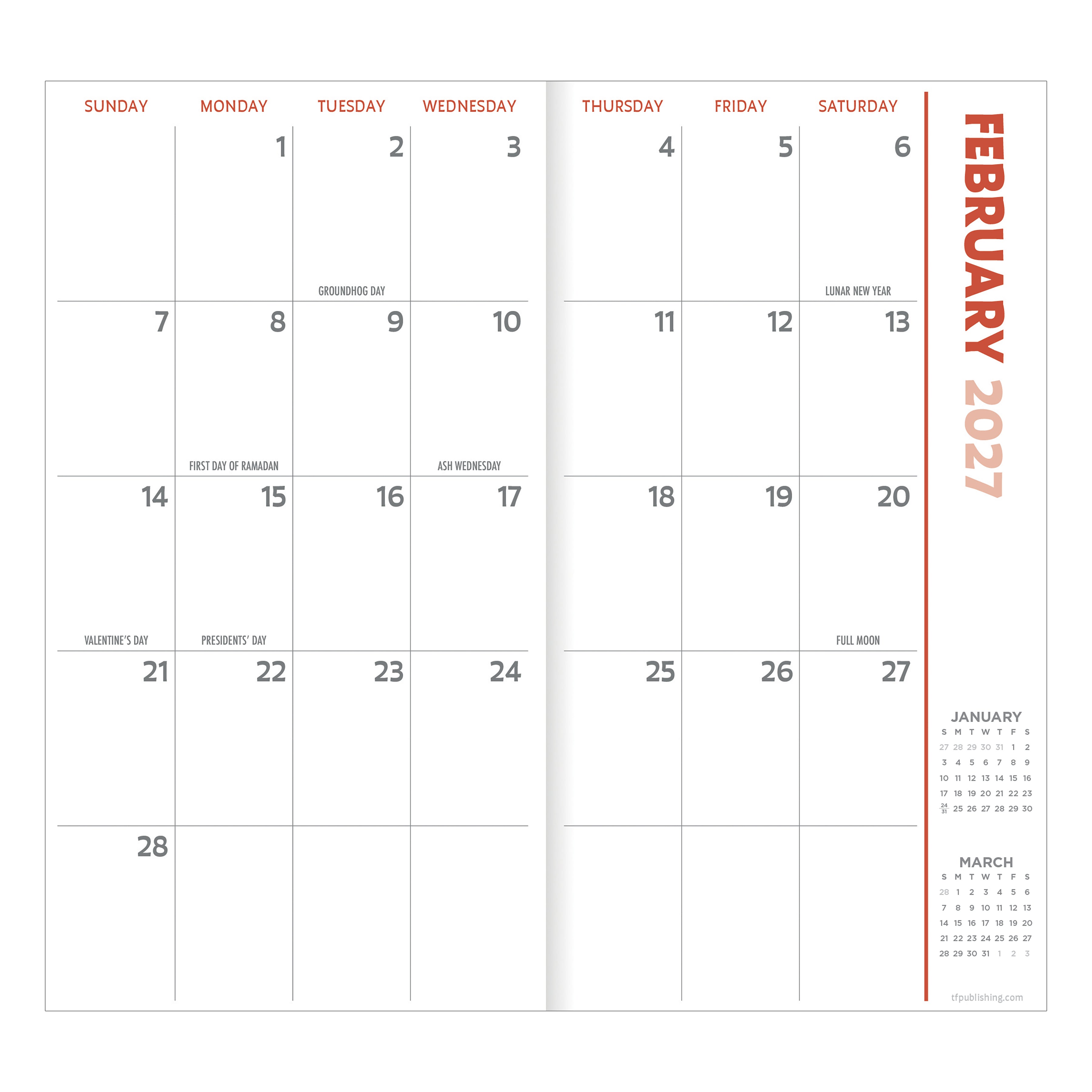 2027-2028 Blue Toile - Small Monthly Pocket Diary/Planner