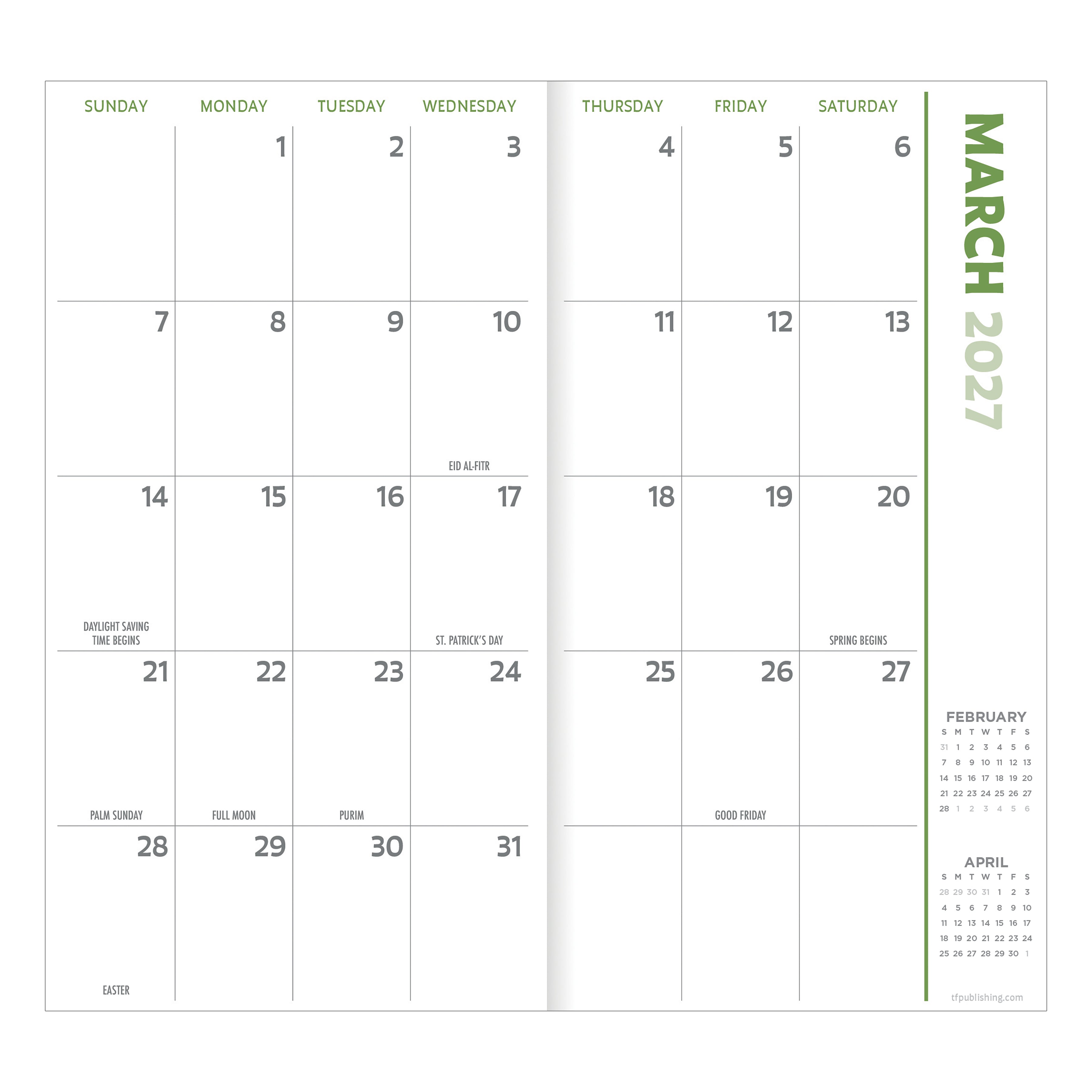 2027-2028 Blue Toile - Small Monthly Pocket Diary/Planner