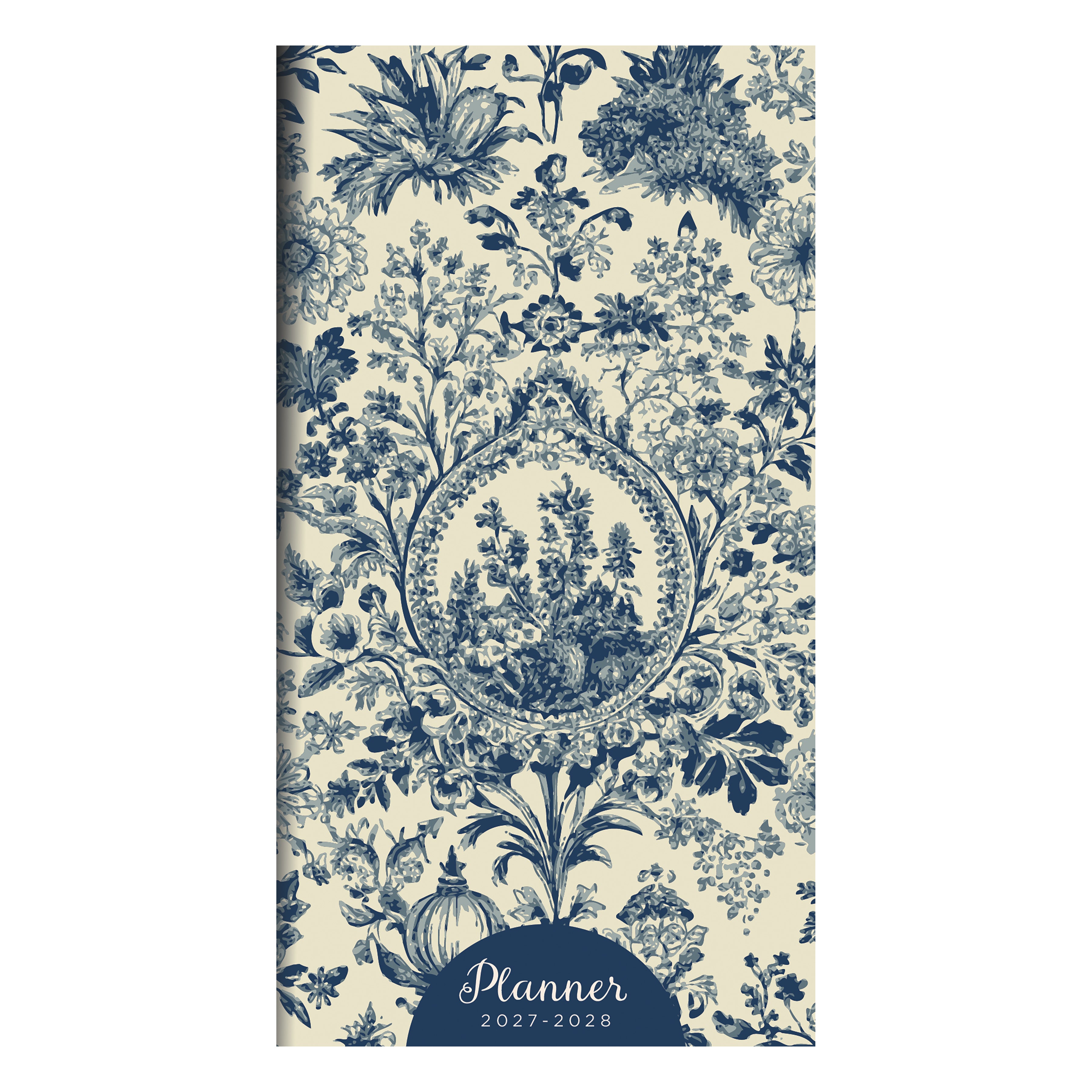 2027-2028 Blue Toile - Small Monthly Pocket Diary/Planner