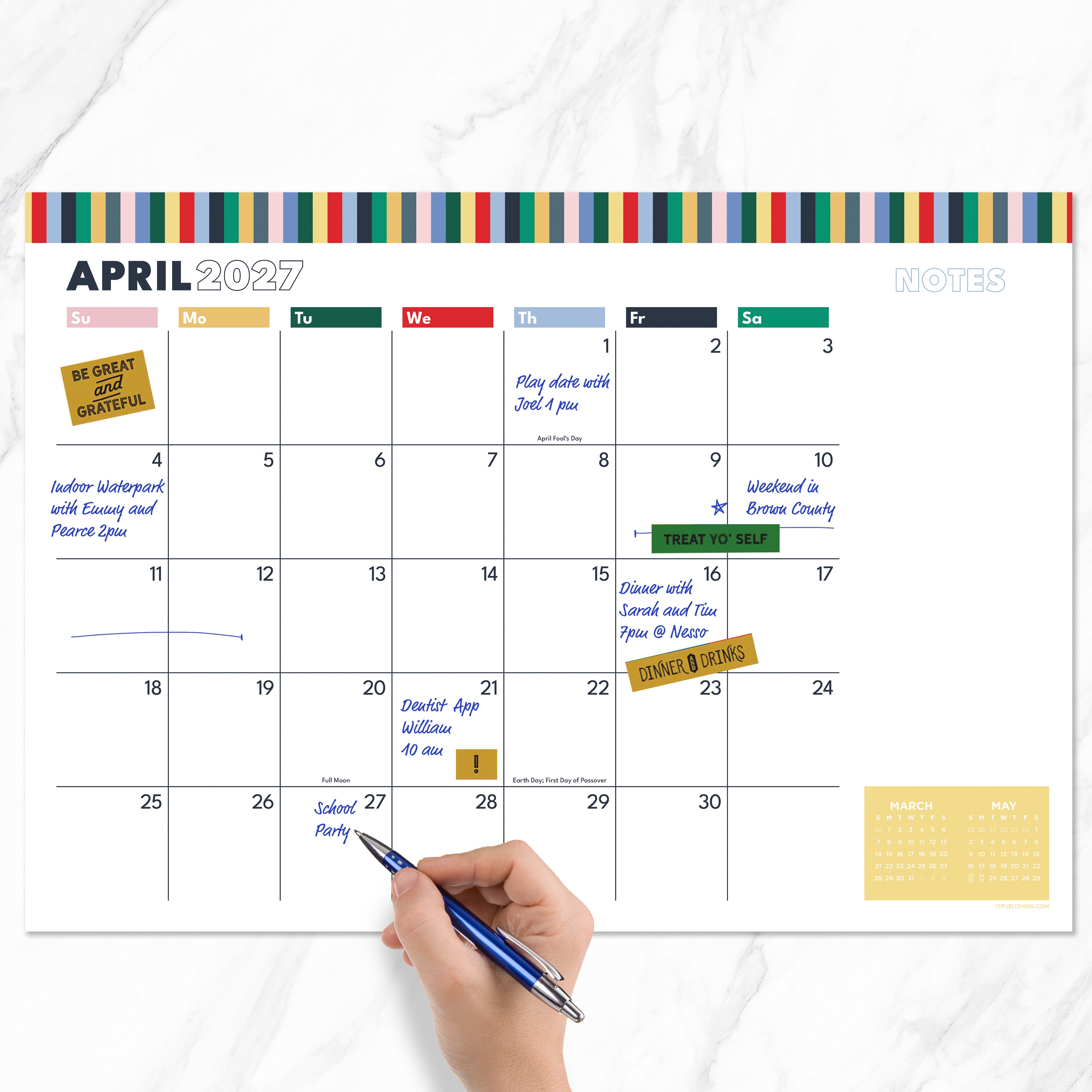 2027 Long Weekend - Medium Desk Pad Calendar