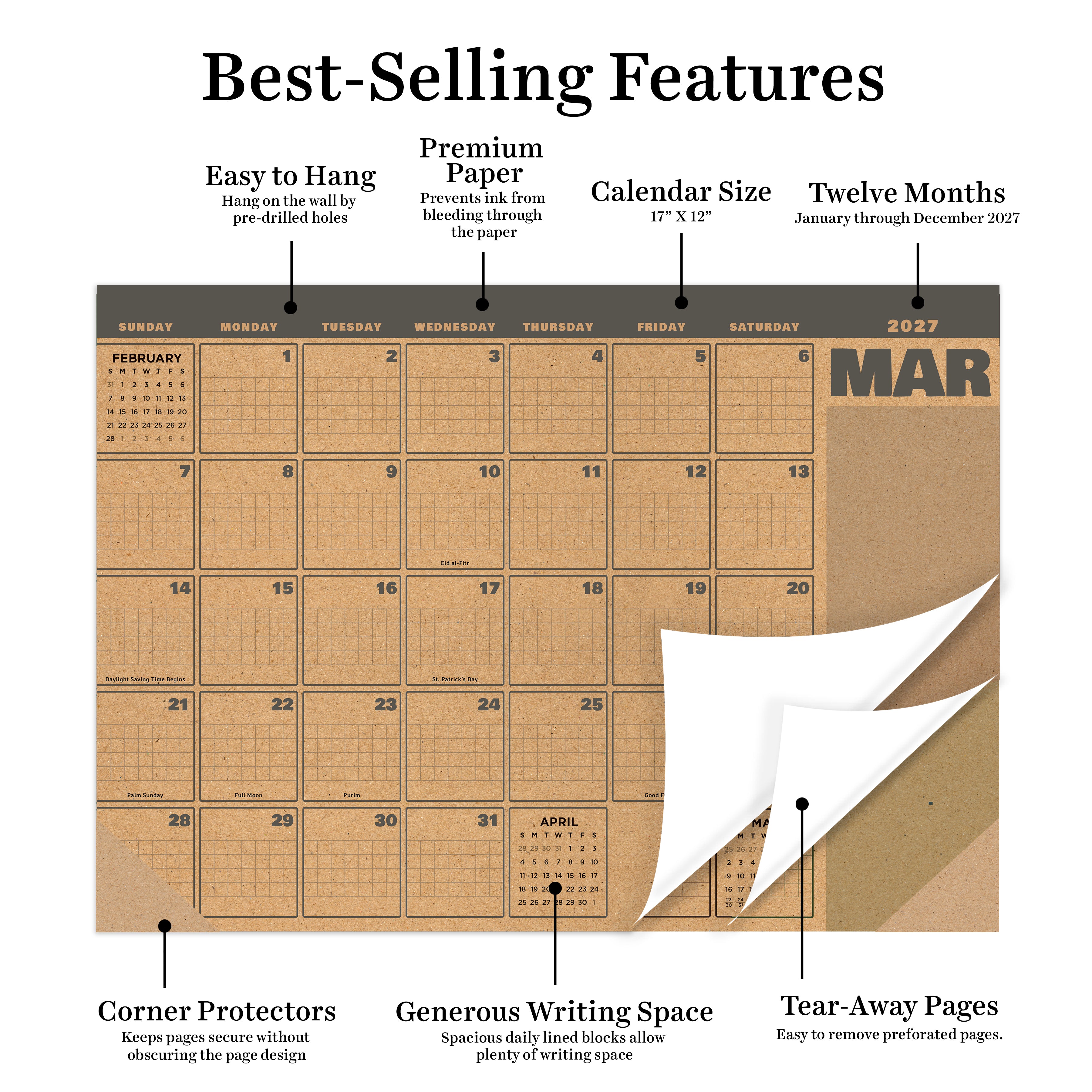 2027 Trail + Timber - Medium Desk Pad Calendar