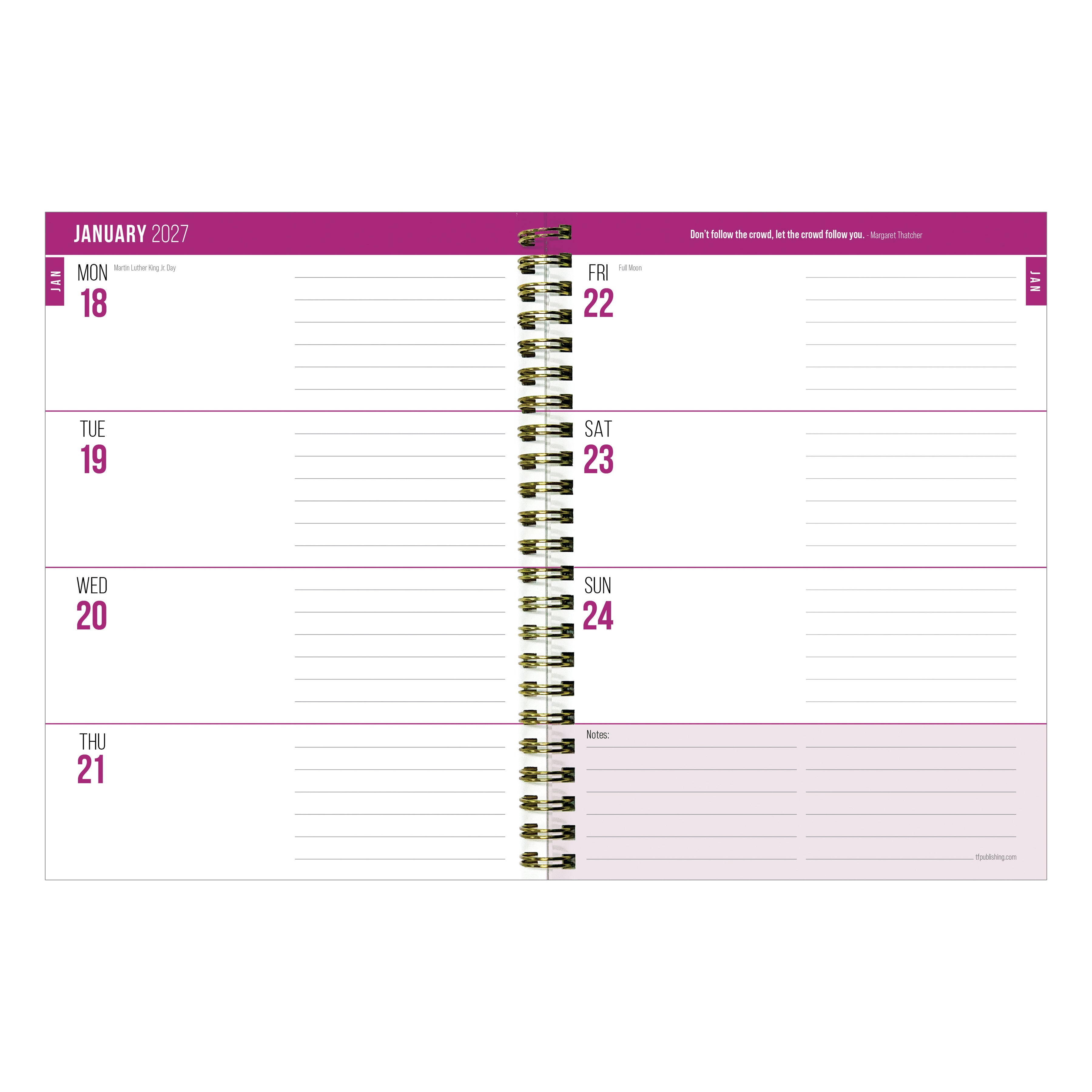 2027 All Week Long - Medium Weekly and Monthly Diary/Planner