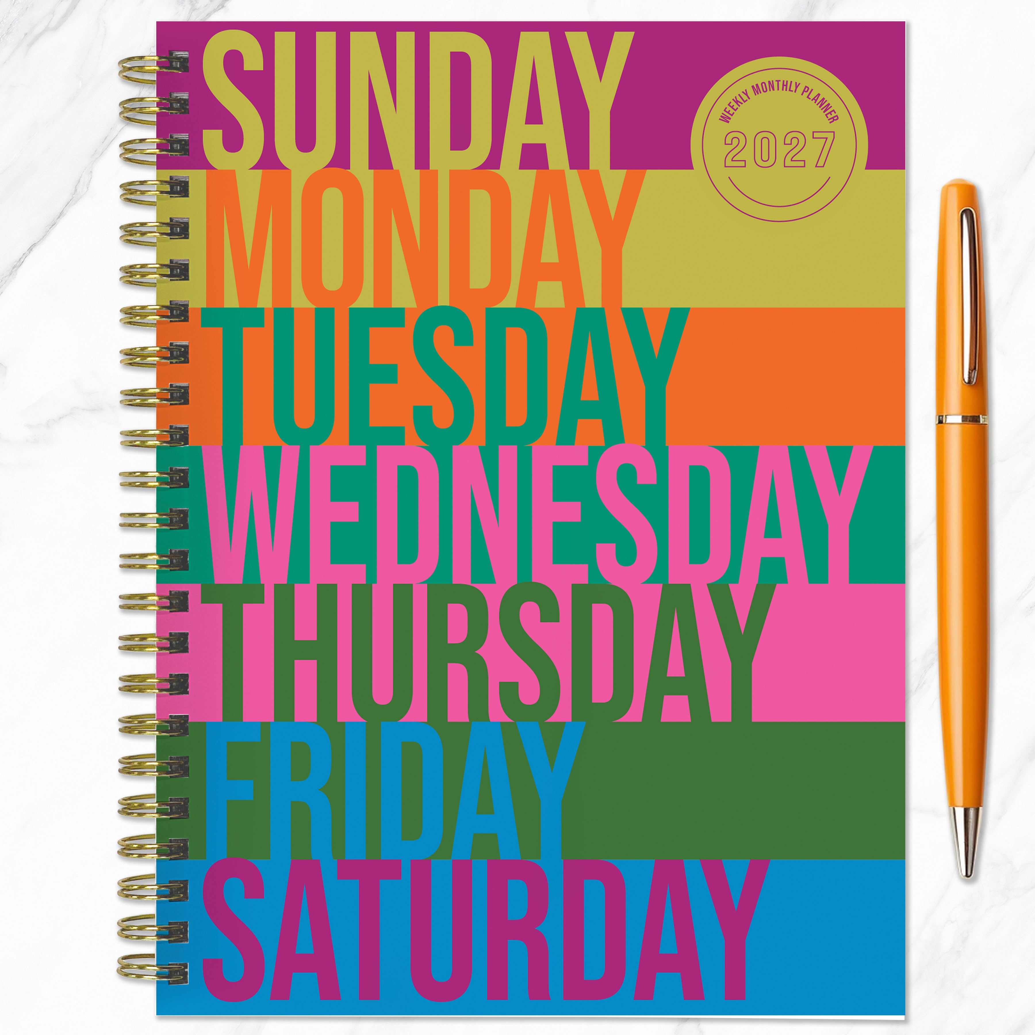 2027 All Week Long - Medium Weekly and Monthly Diary/Planner