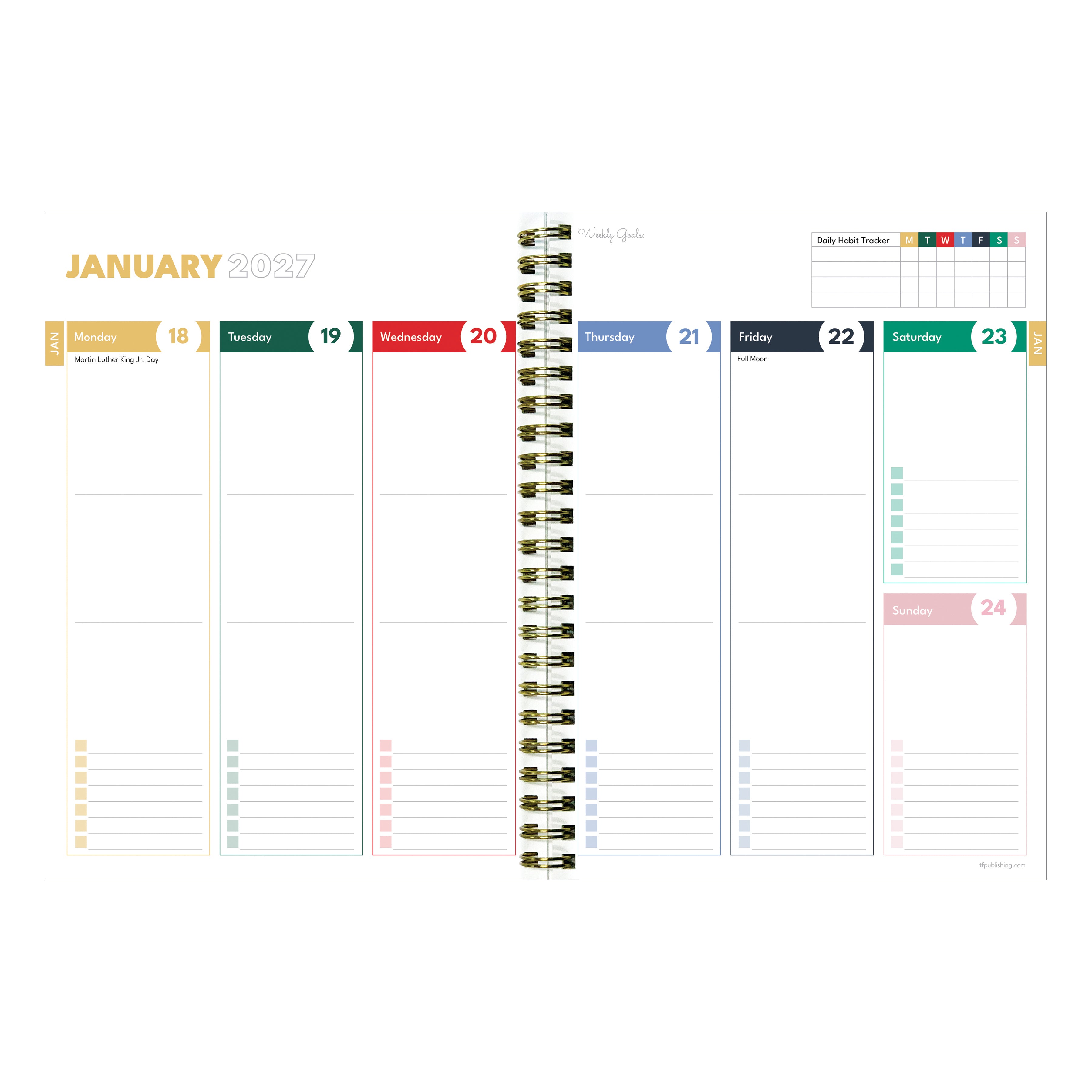 2027 Denim Dots - Medium Weekly and Monthly Diary/Planner