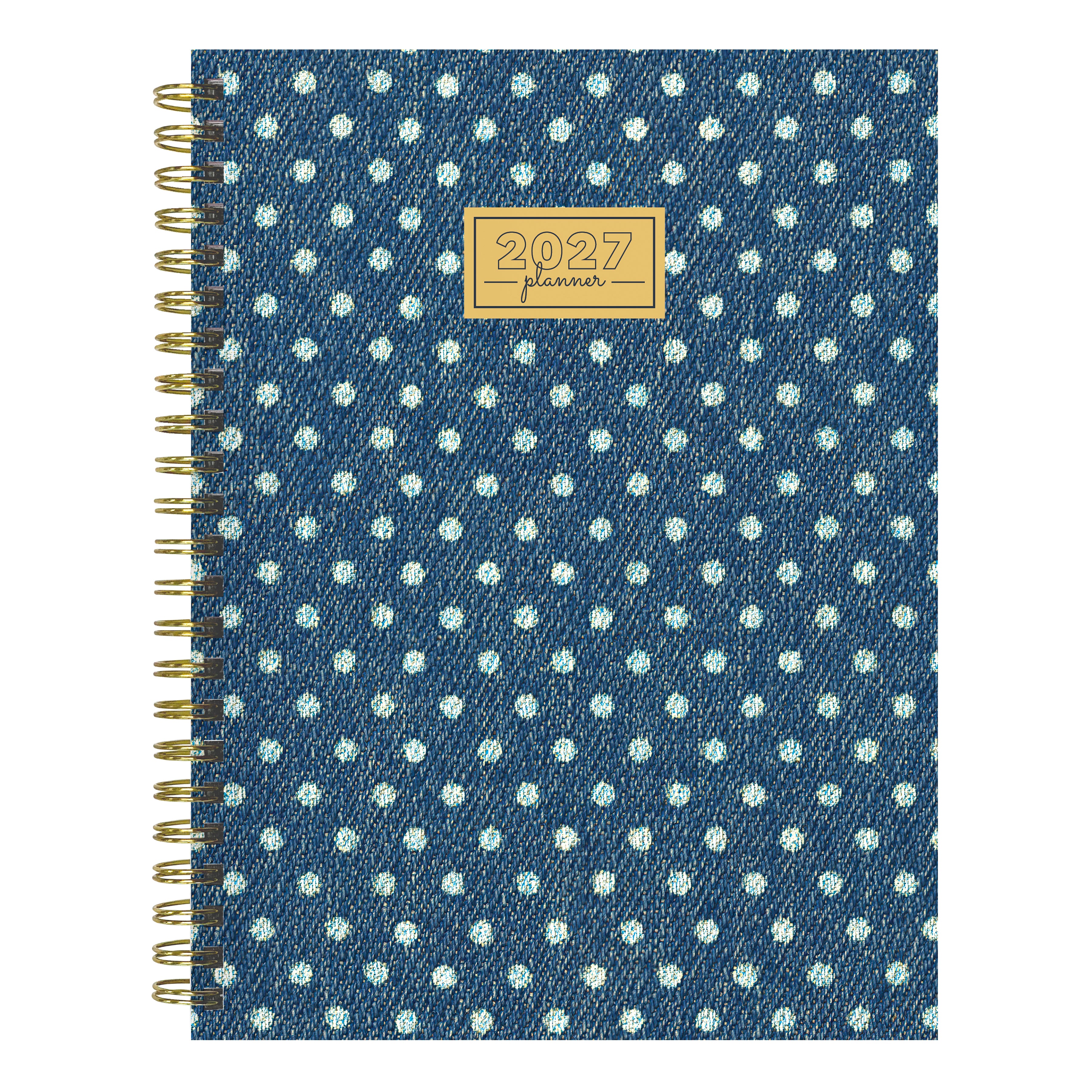 2027 Denim Dots - Medium Weekly and Monthly Diary/Planner