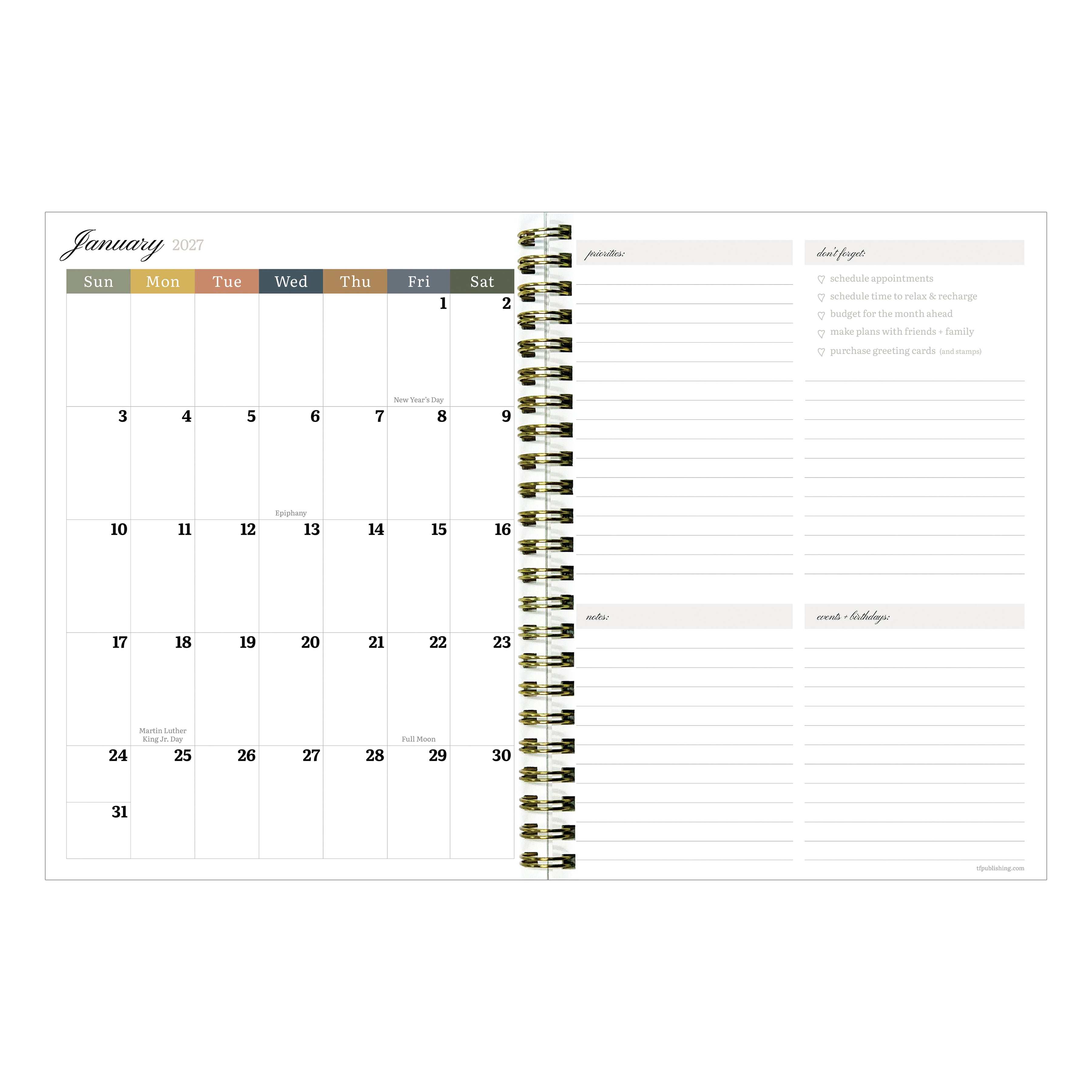 2027 Fleur de Lis - Medium Weekly and Monthly Diary/Planner