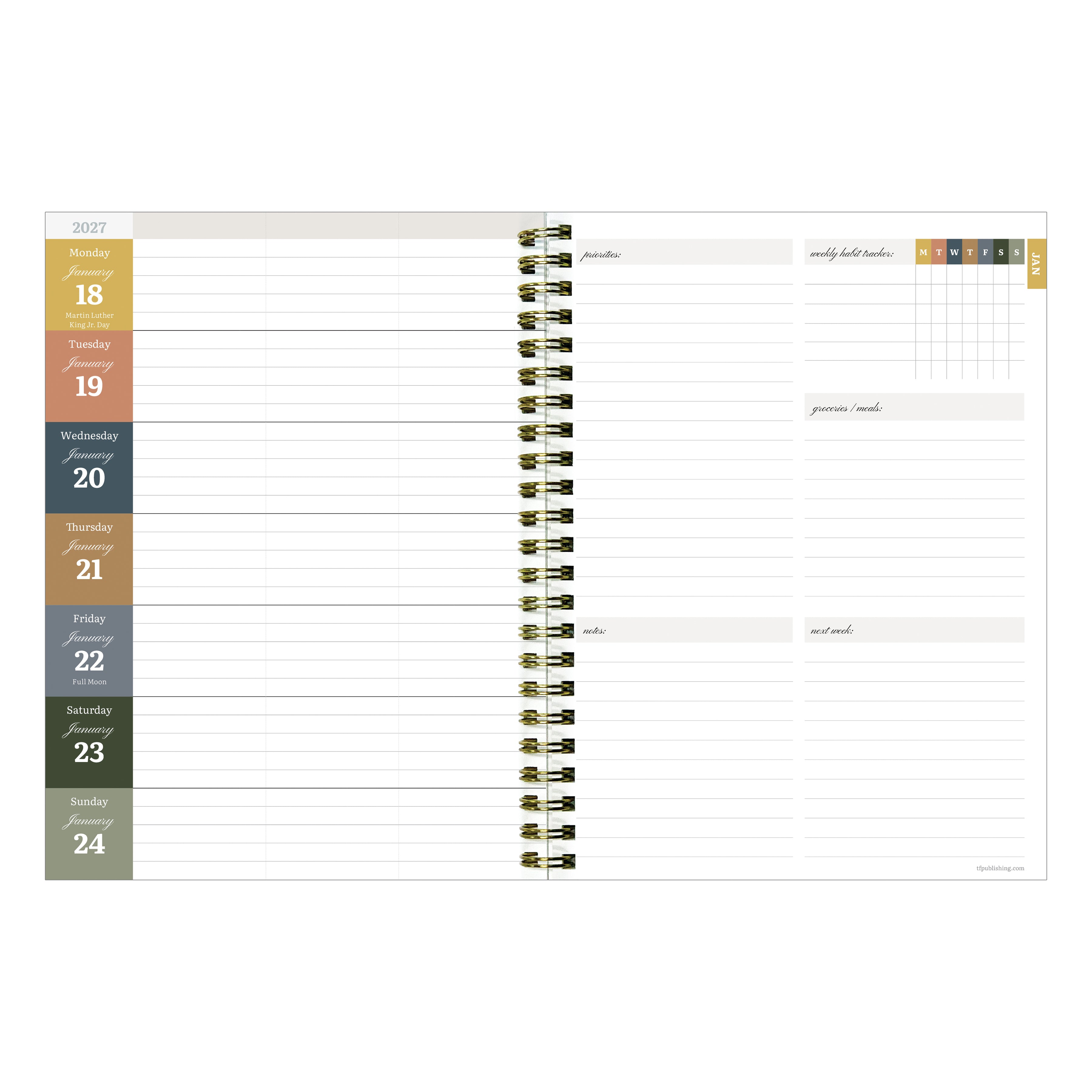 2027 Fleur de Lis - Medium Weekly and Monthly Diary/Planner