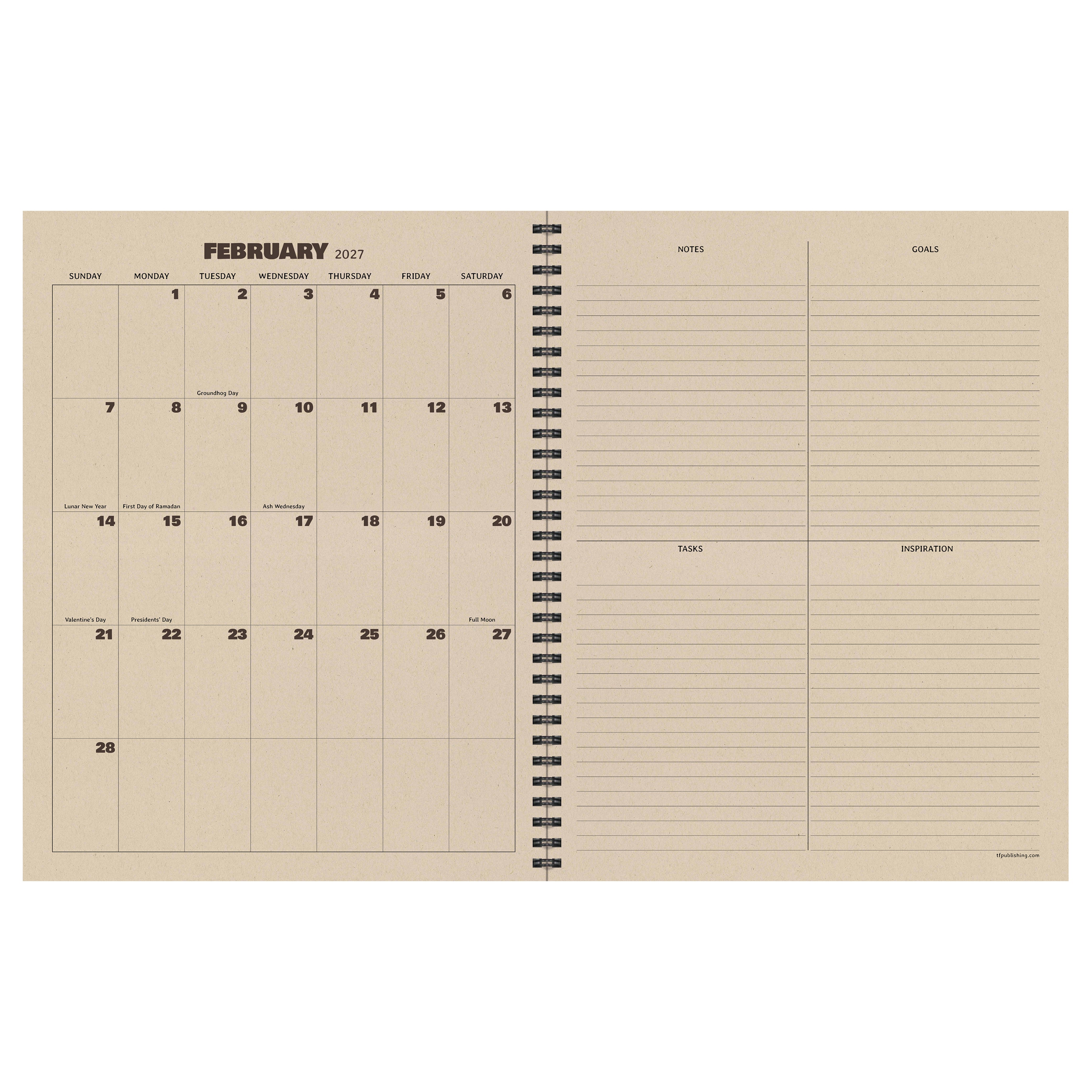 2027 Weatherwood Wool - Large Weekly and Monthly Diary/Planner