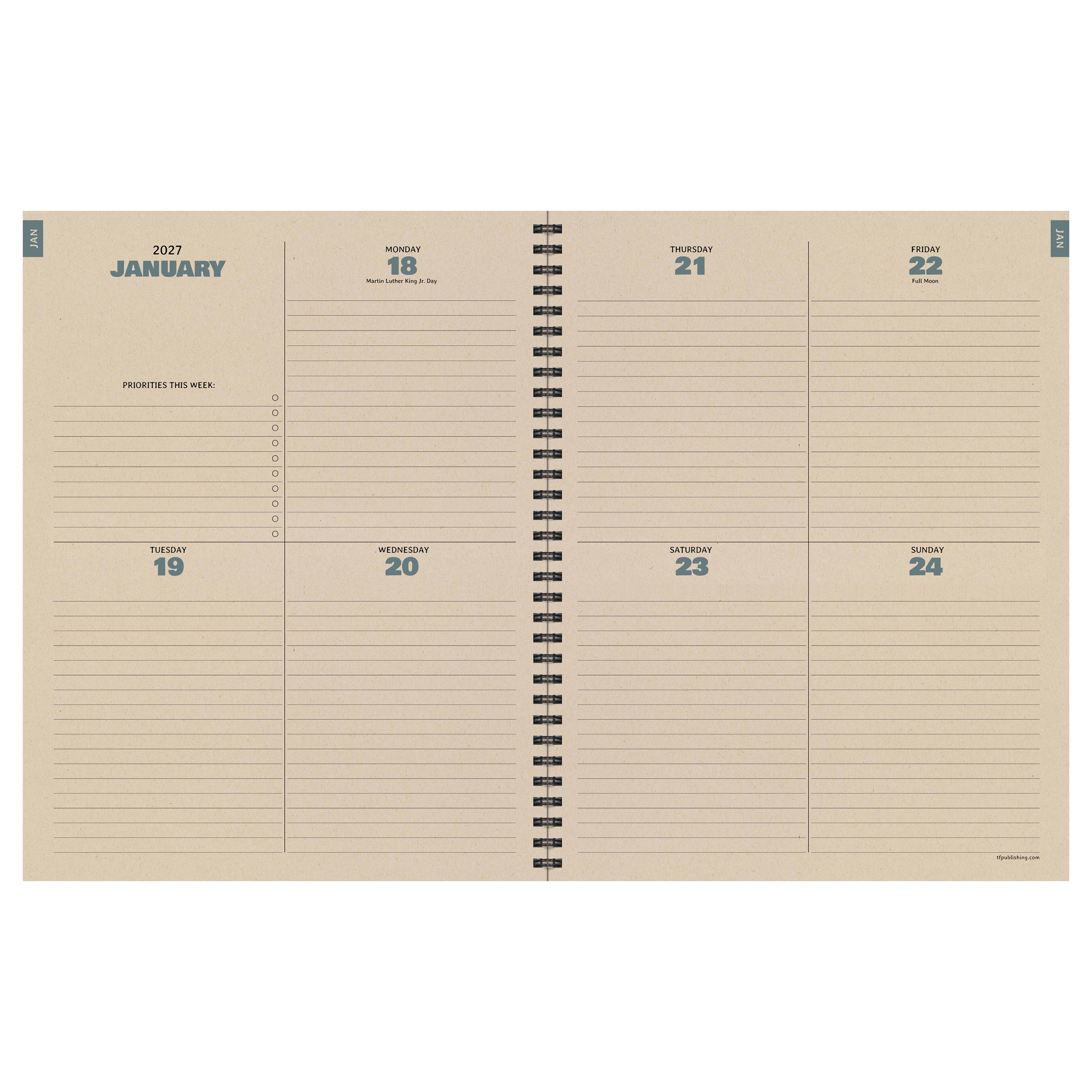 2027 Weatherwood Wool - Large Weekly and Monthly Diary/Planner
