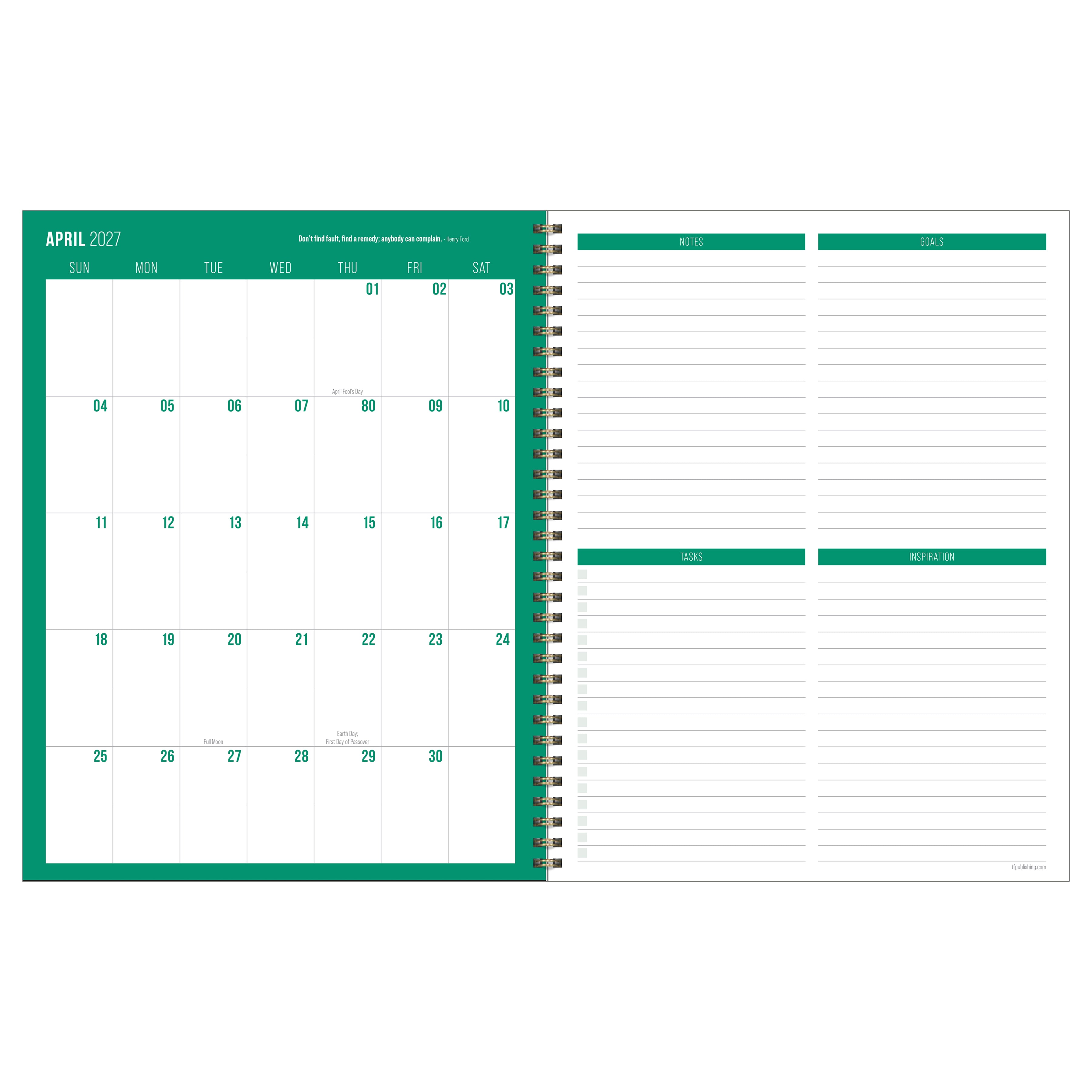 2027 Peonies - Large Weekly and Monthly Diary/Planner
