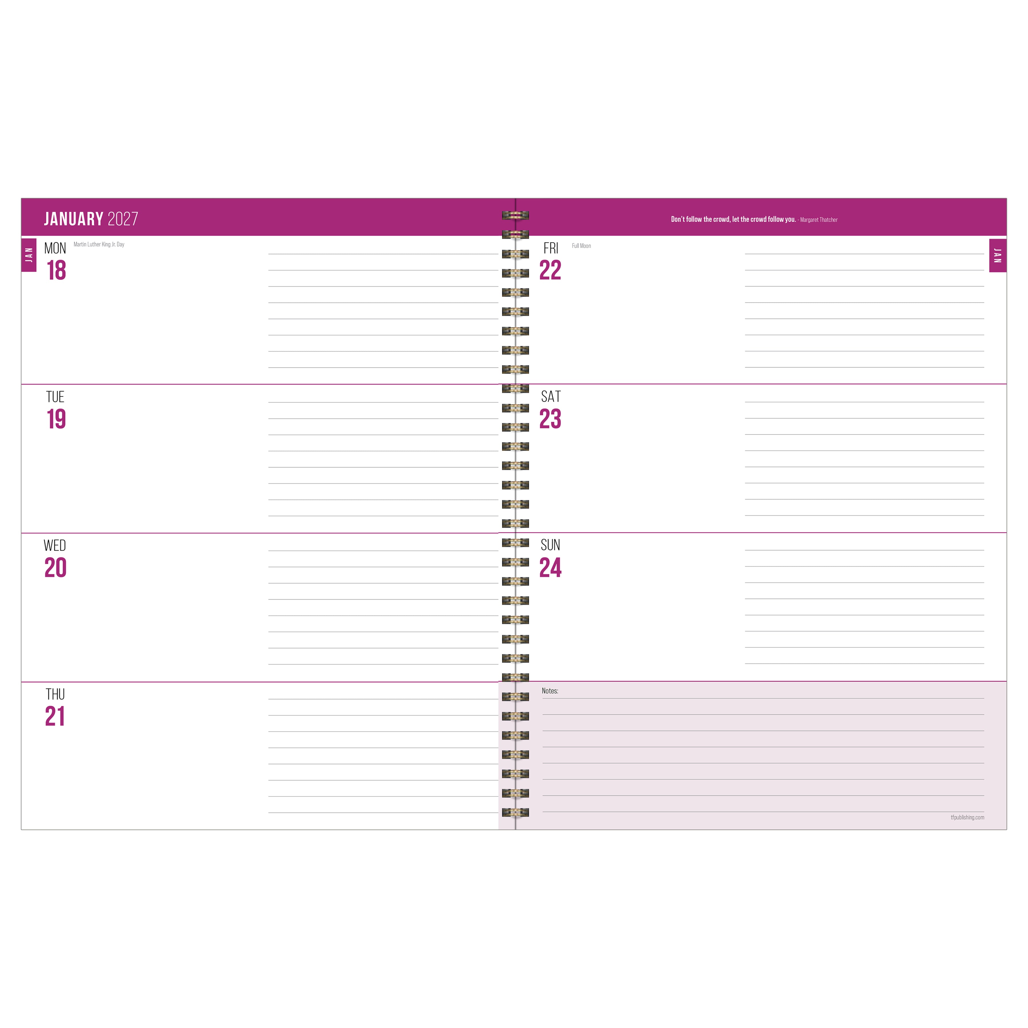 2027 Peonies - Large Weekly and Monthly Diary/Planner