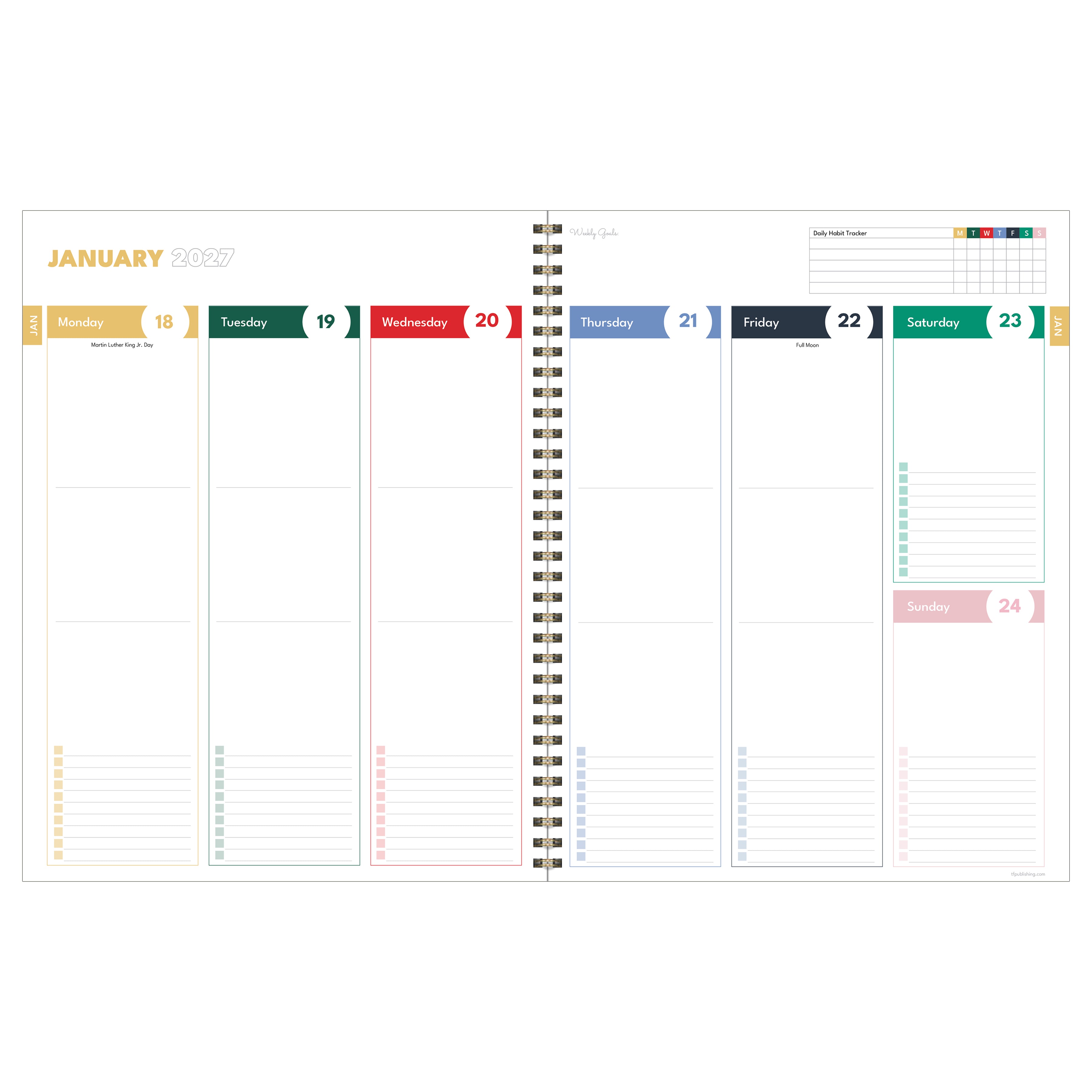 2027 On the Green Stripe - Large Weekly and Monthly Diary/Planner