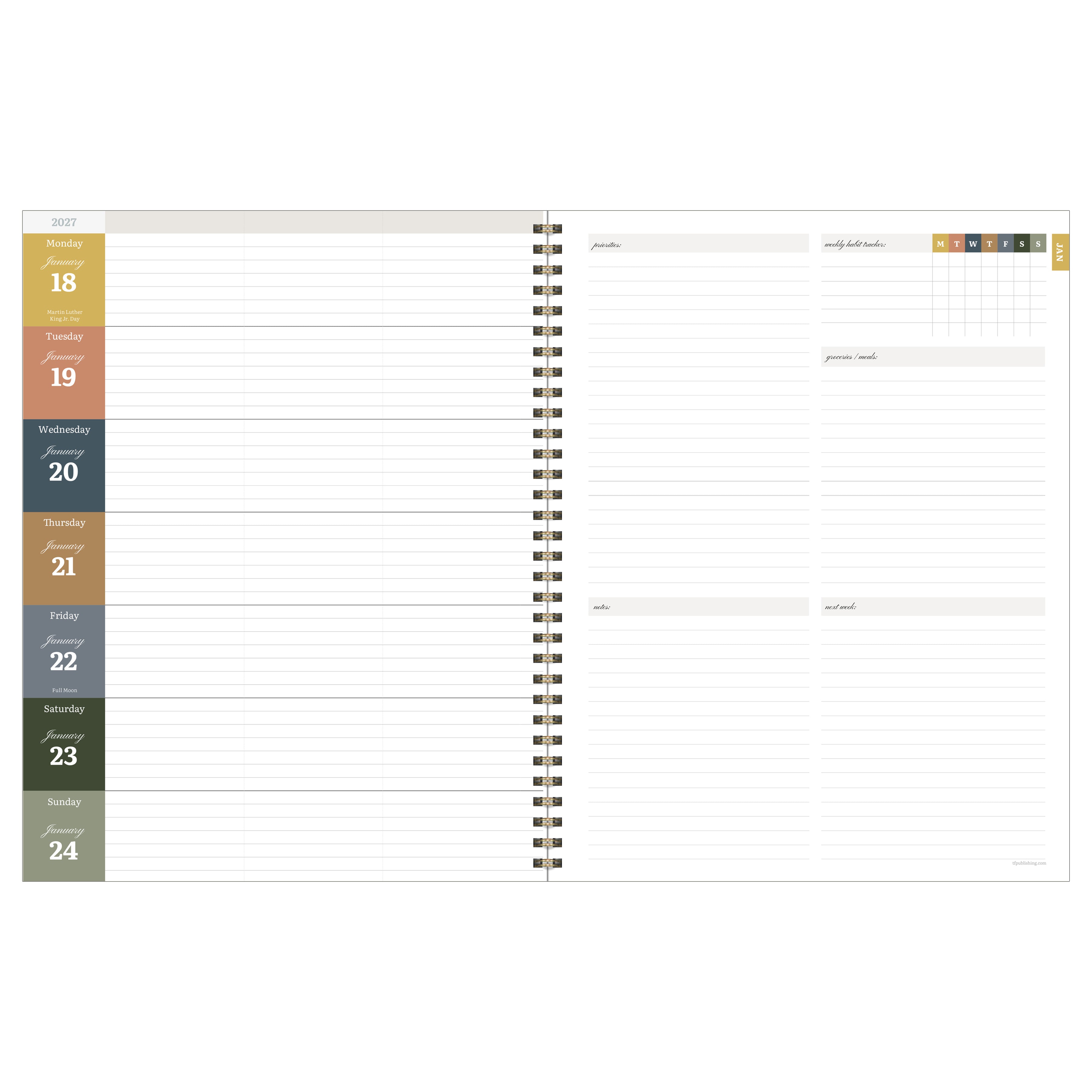 2027 Blue Stems - Large Weekly and Monthly Diary/Planner
