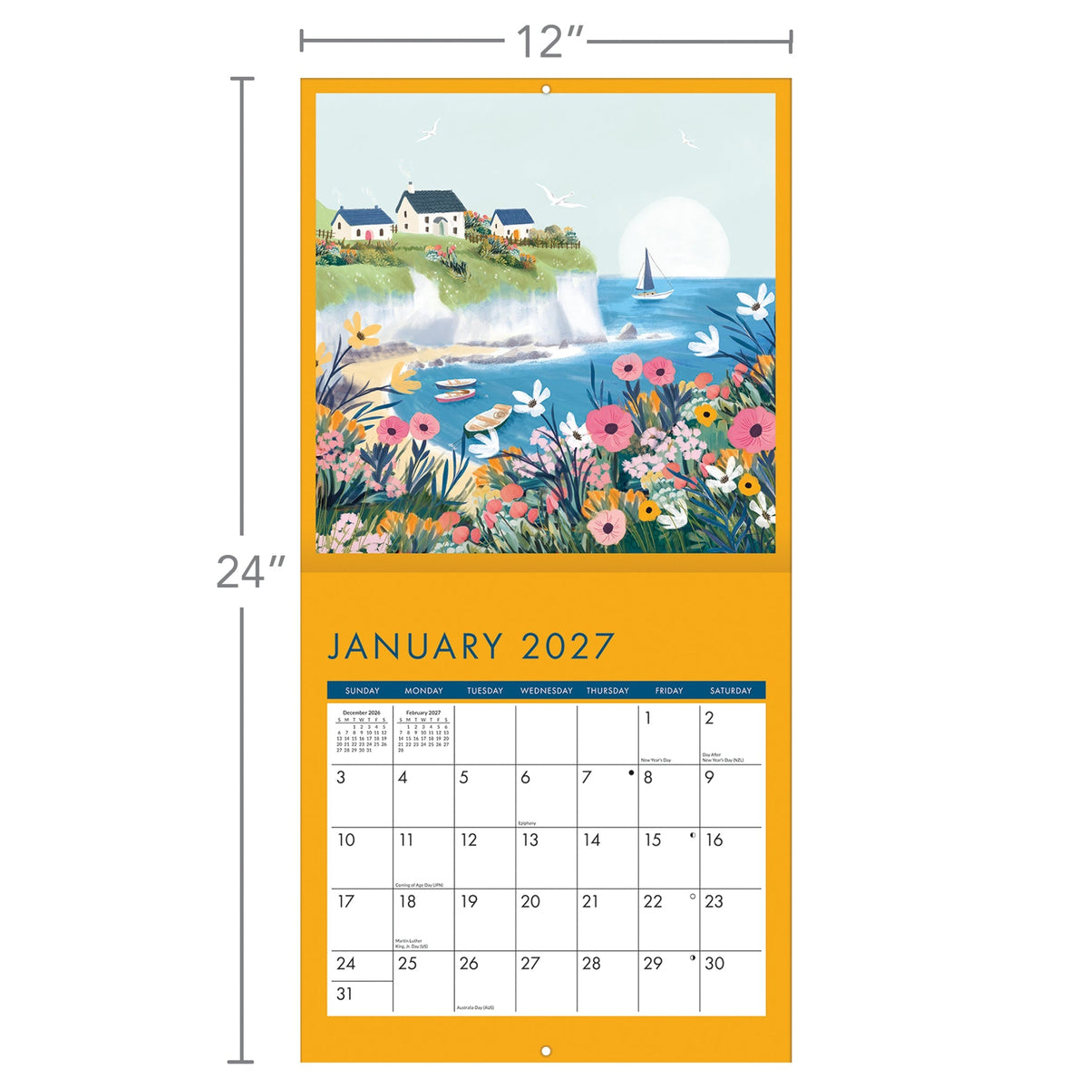 2027 Beautiful Bright Places - Square Wall Calendar