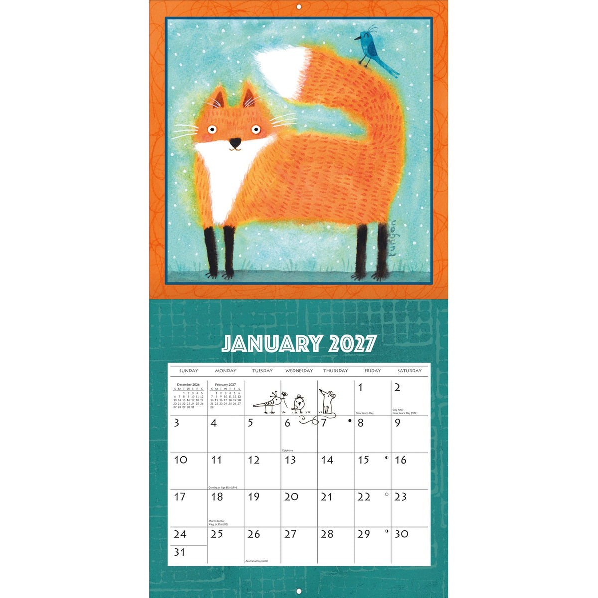2027 Animals Great & Small - Square Wall Calendar
