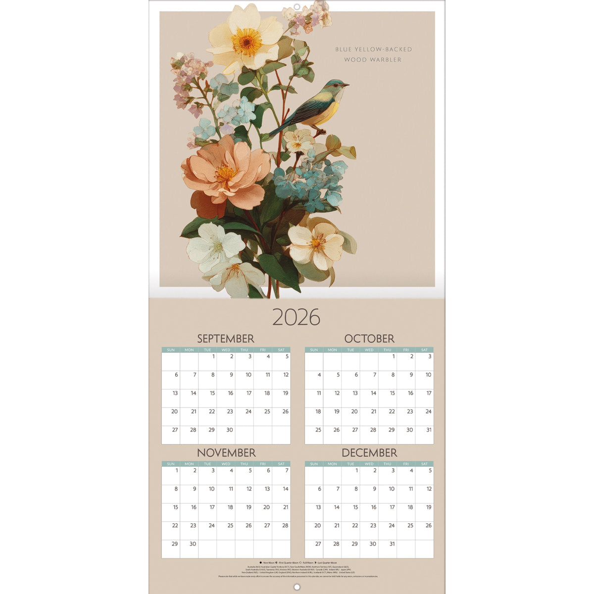 2027 Birds - Square Wall Calendar